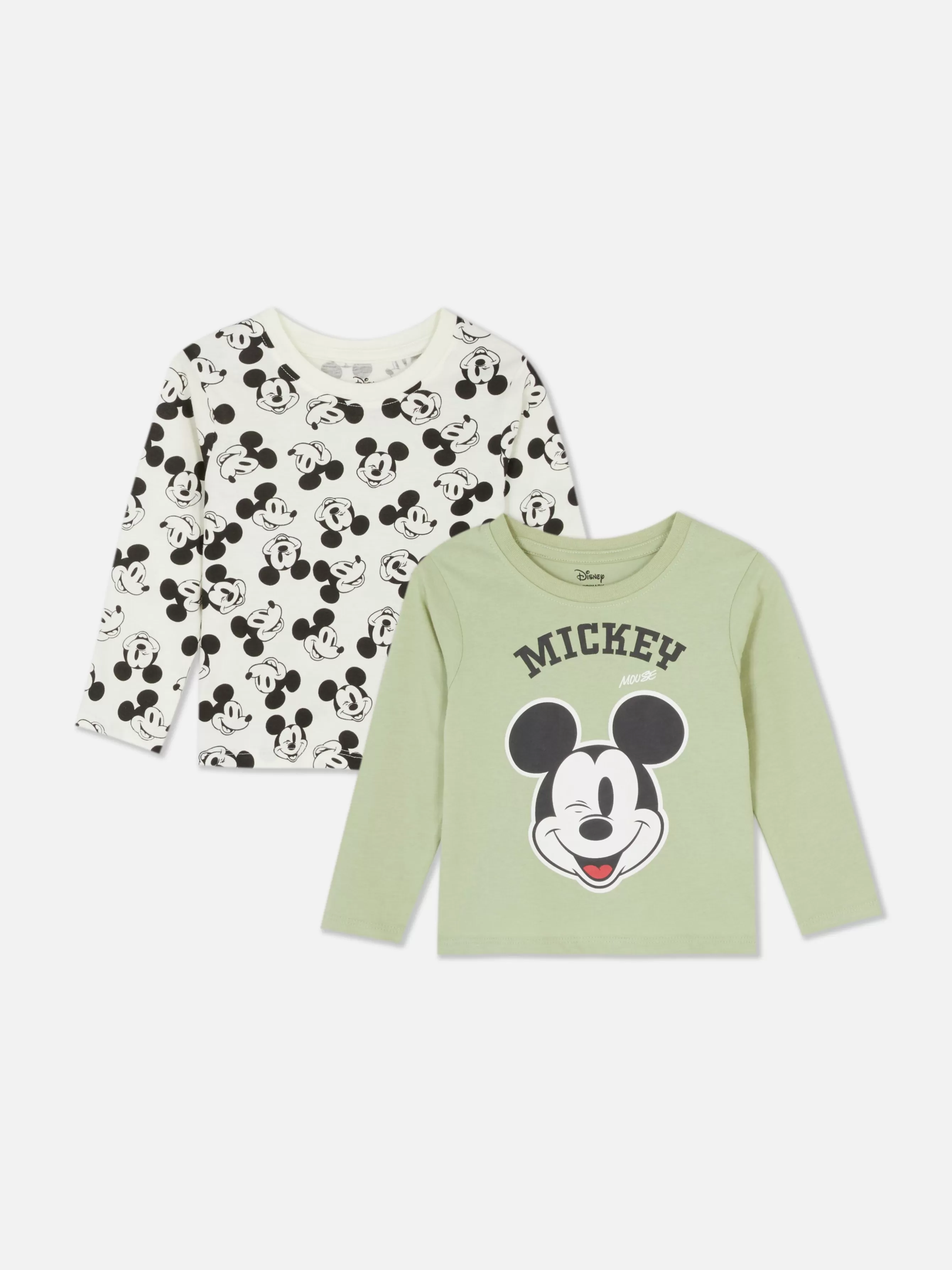 Flash Sale Primark 2 T-shirts à Manches Longues Disney Mickey Mouse Vert