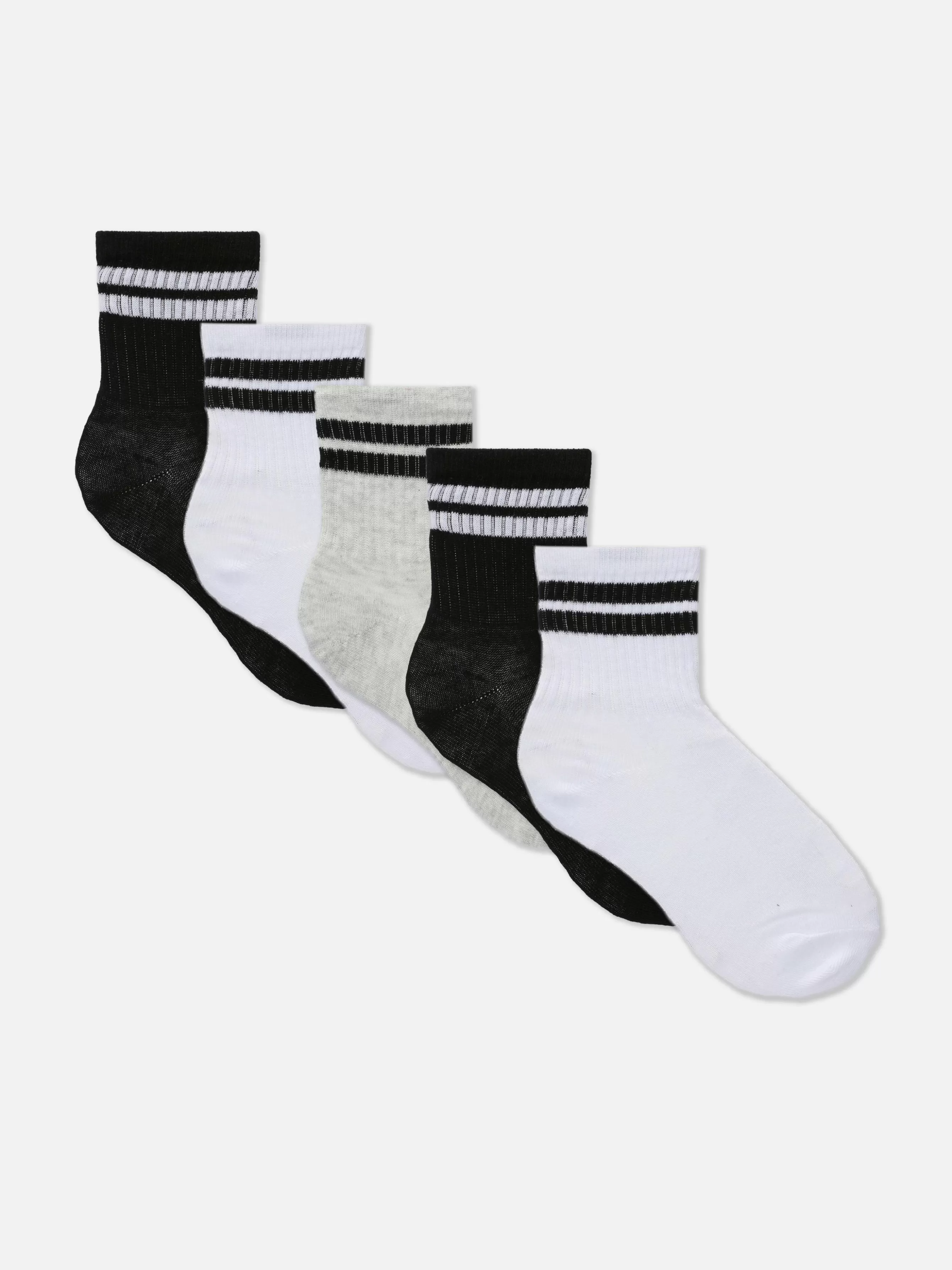 Cheap Primark 5 Paires De Socquettes De Sport à Rayures Noir