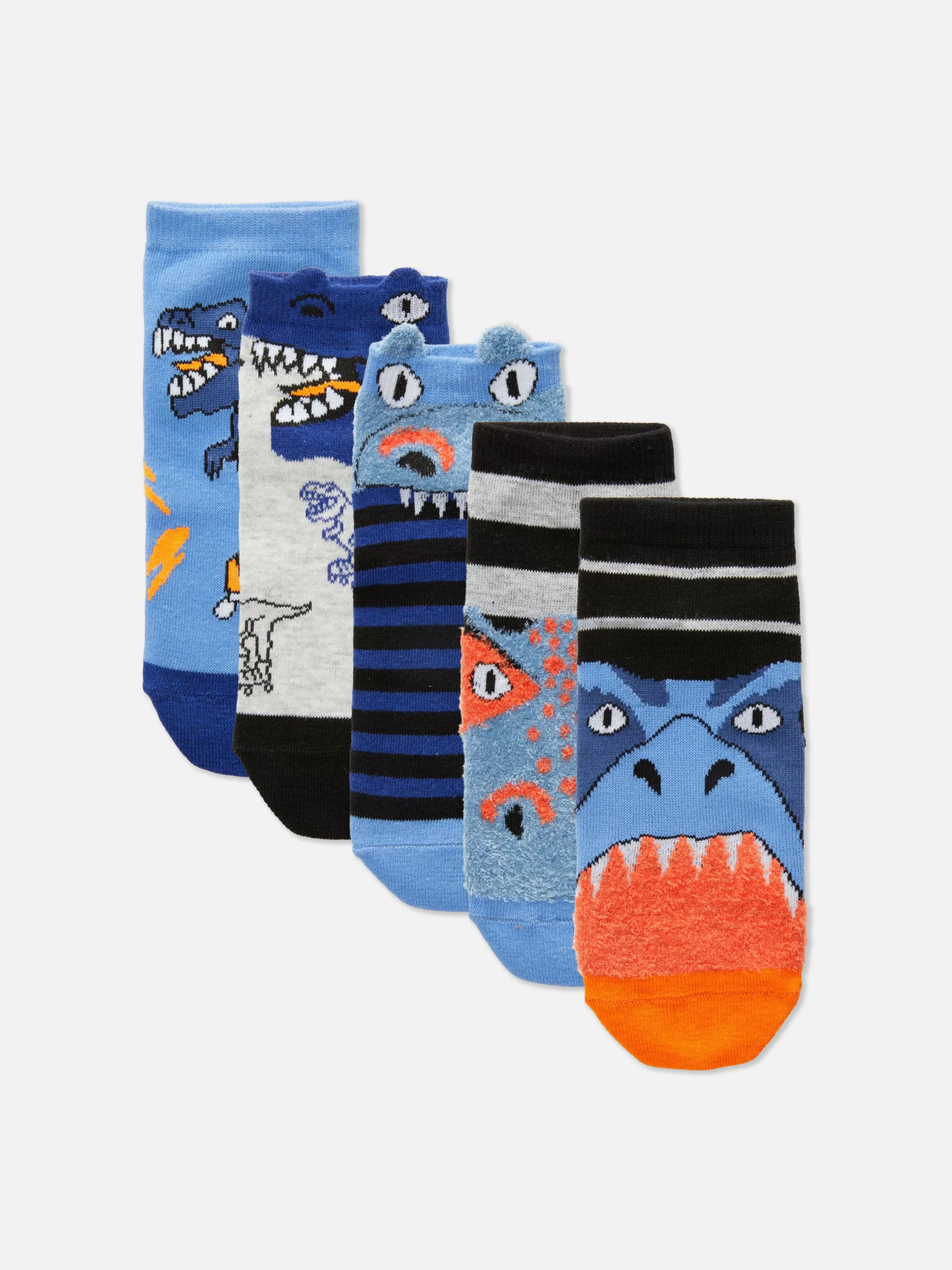 Flash Sale Primark 5 Paires De Socquettes Fantaisie à Motif Dinosaure Bleu