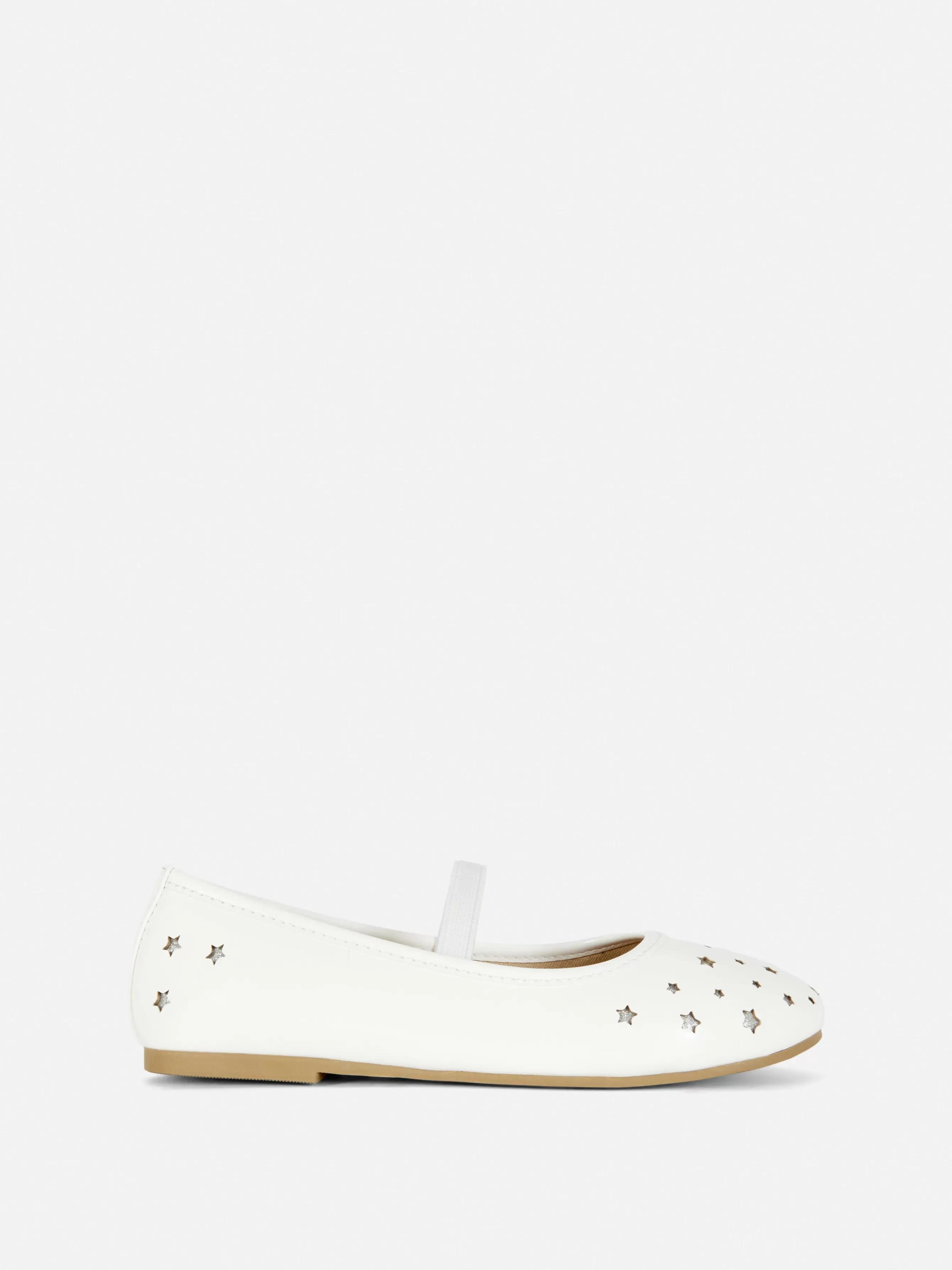 Clearance Primark Ballerines Découpe Laser étoiles Blanc