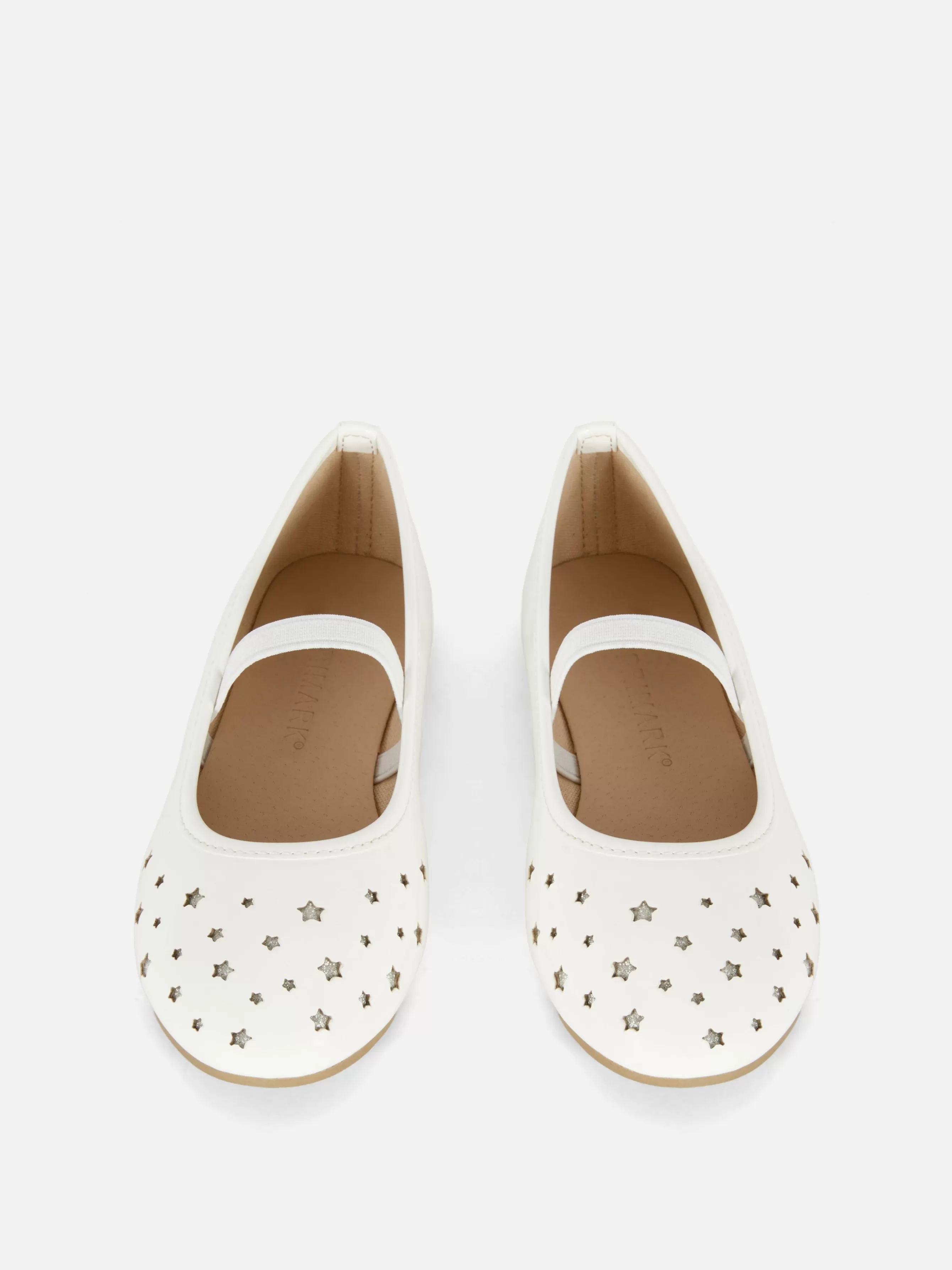 Clearance Primark Ballerines Découpe Laser étoiles Blanc