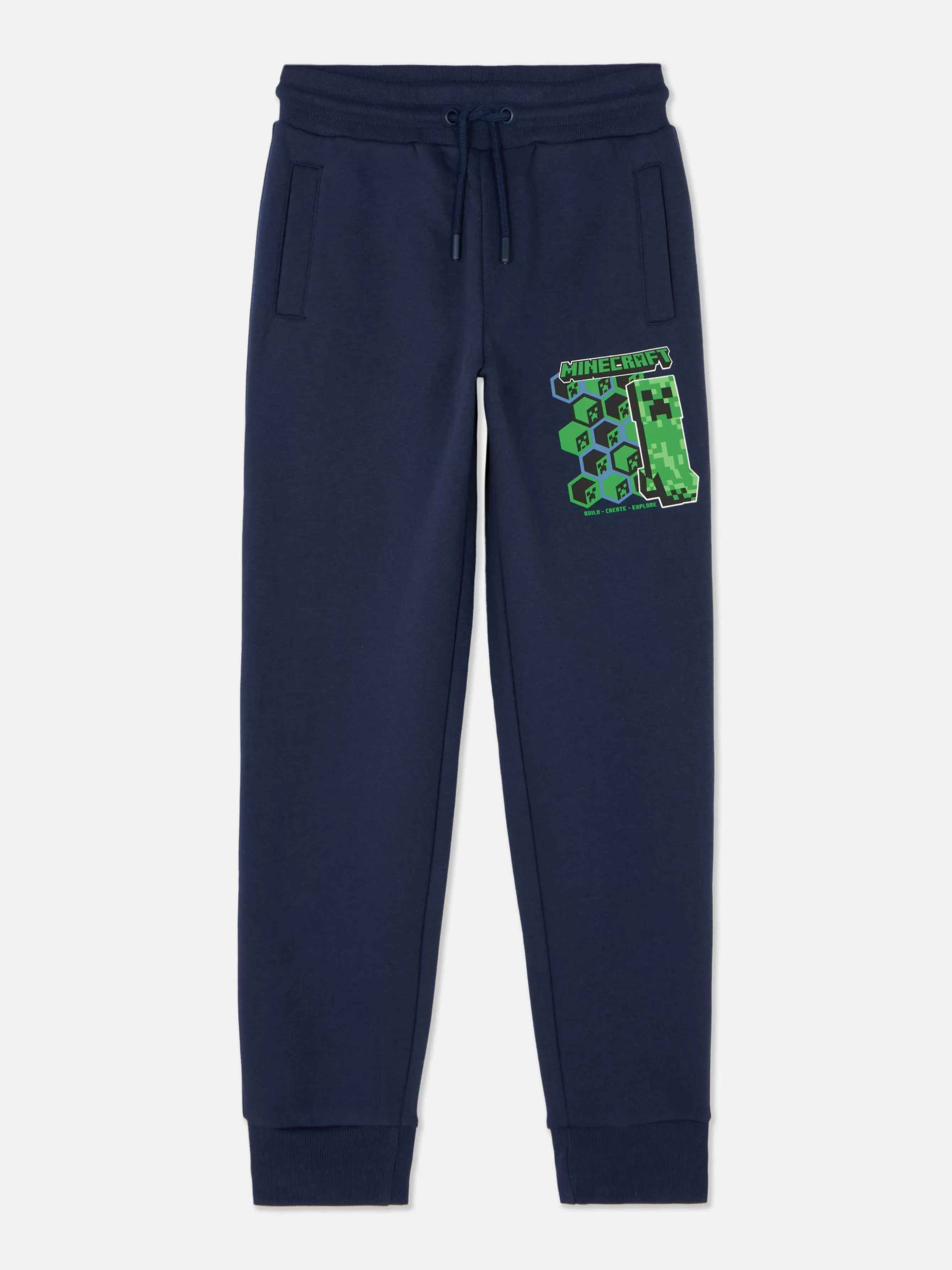 Cheap Primark Bas De Jogging à Cordon De Serrage Minecraft Bleu marine