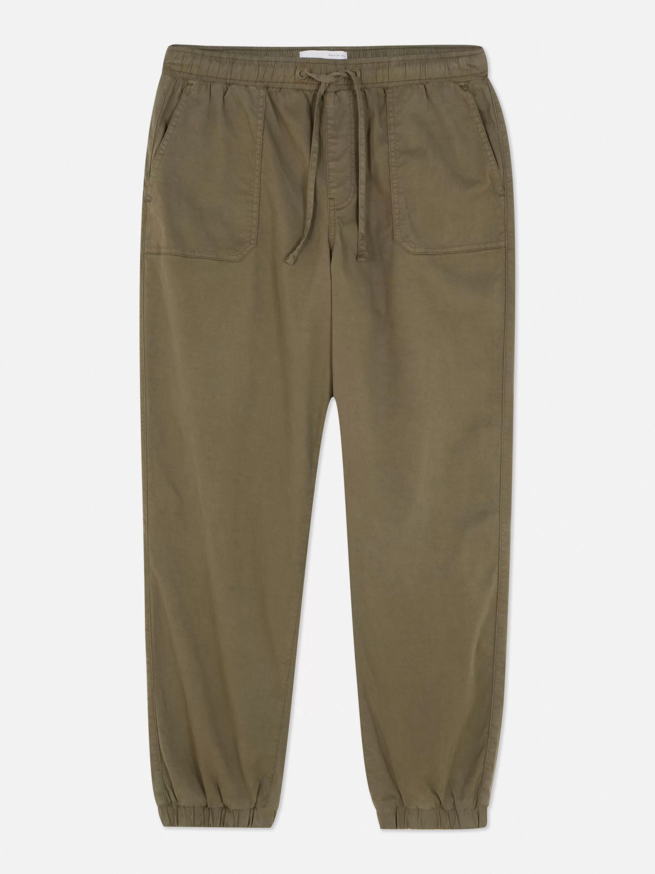 Best Sale Primark Bas De Jogging à Revers Et Cordon De Serrage Kaki