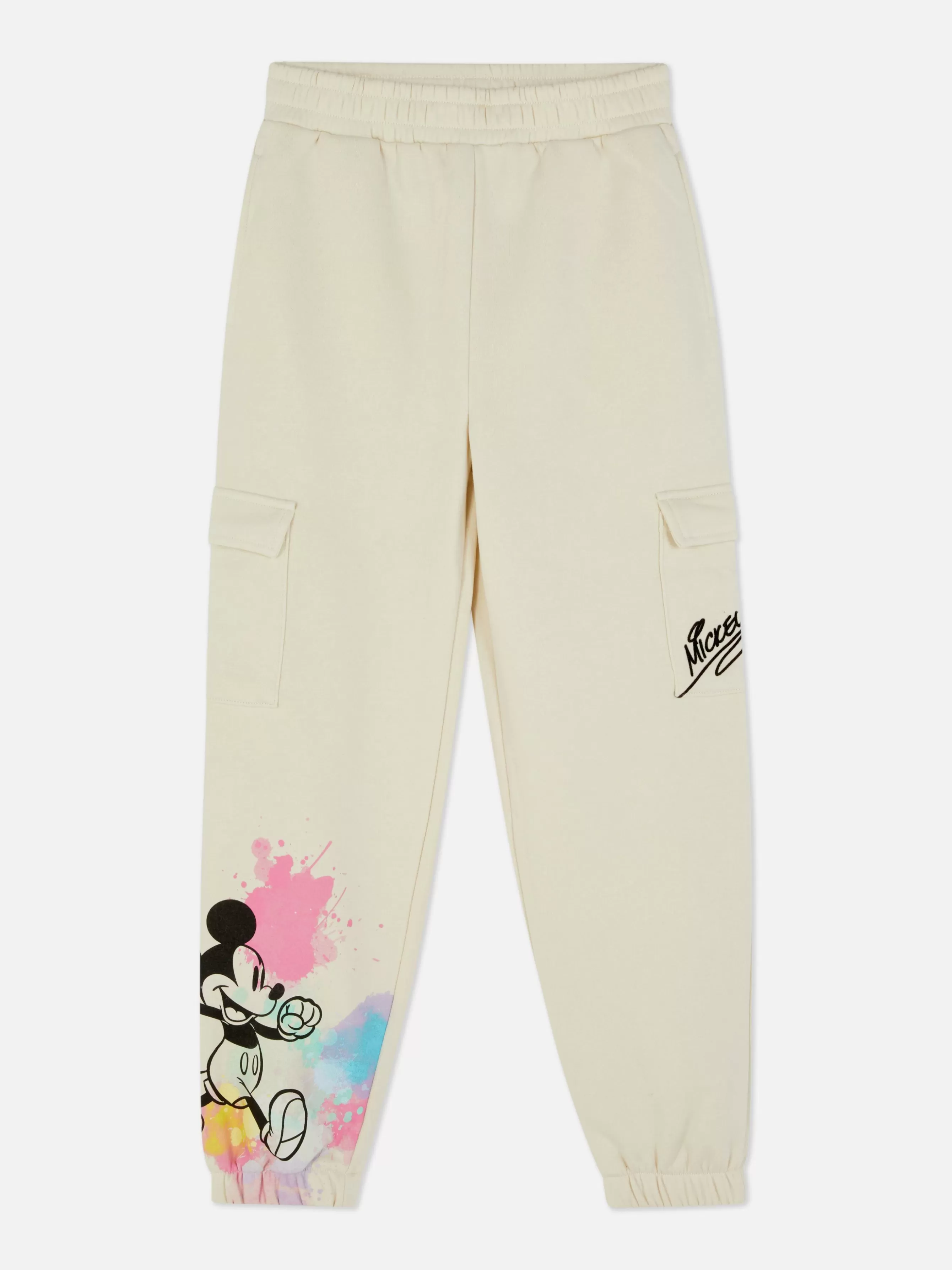 Cheap Primark Bas De Jogging Cargo Disney Mickey Mouse Écru