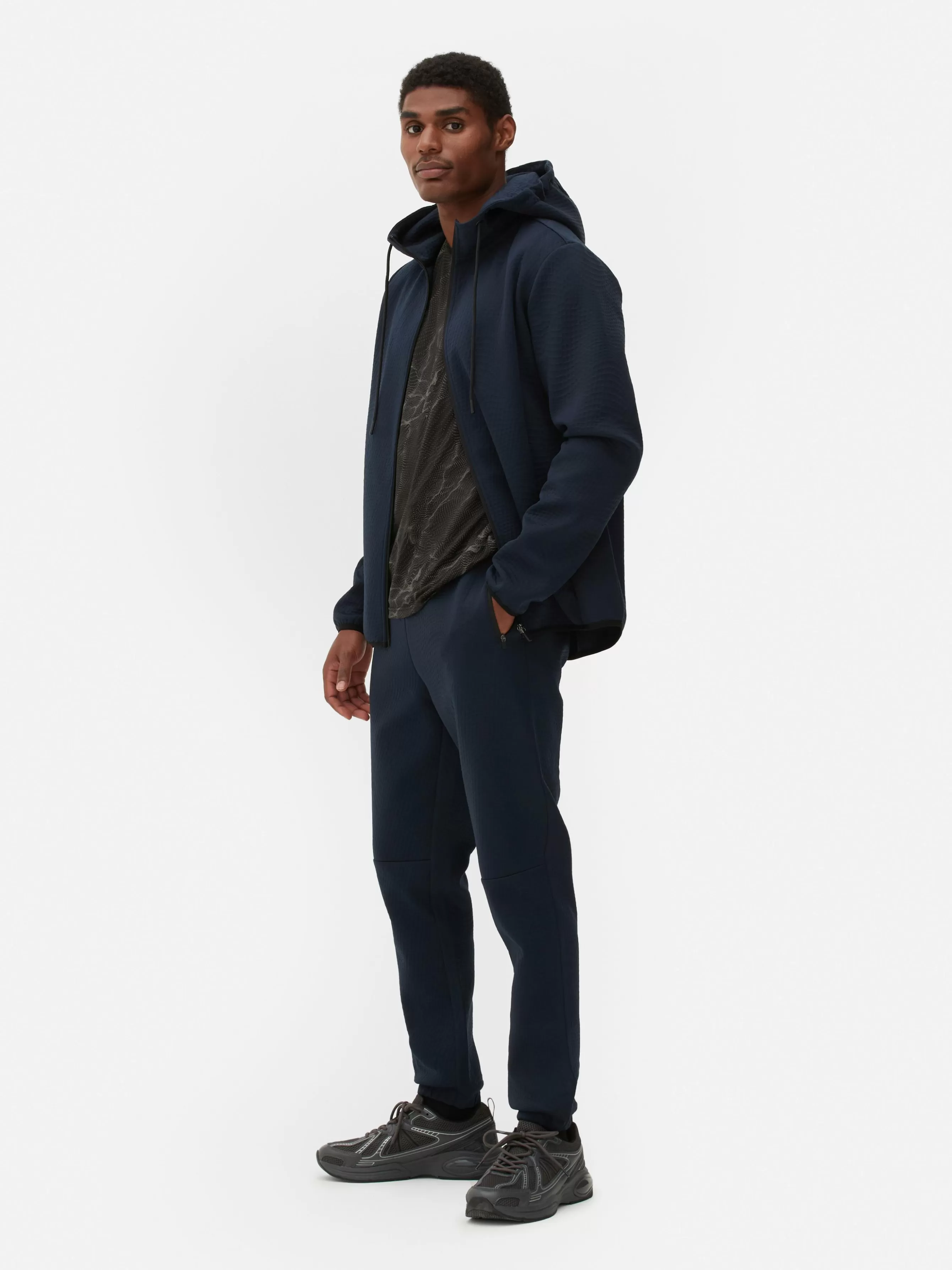 Cheap Primark Bas De Jogging Texturé à Taille élastiquée Bleu marine