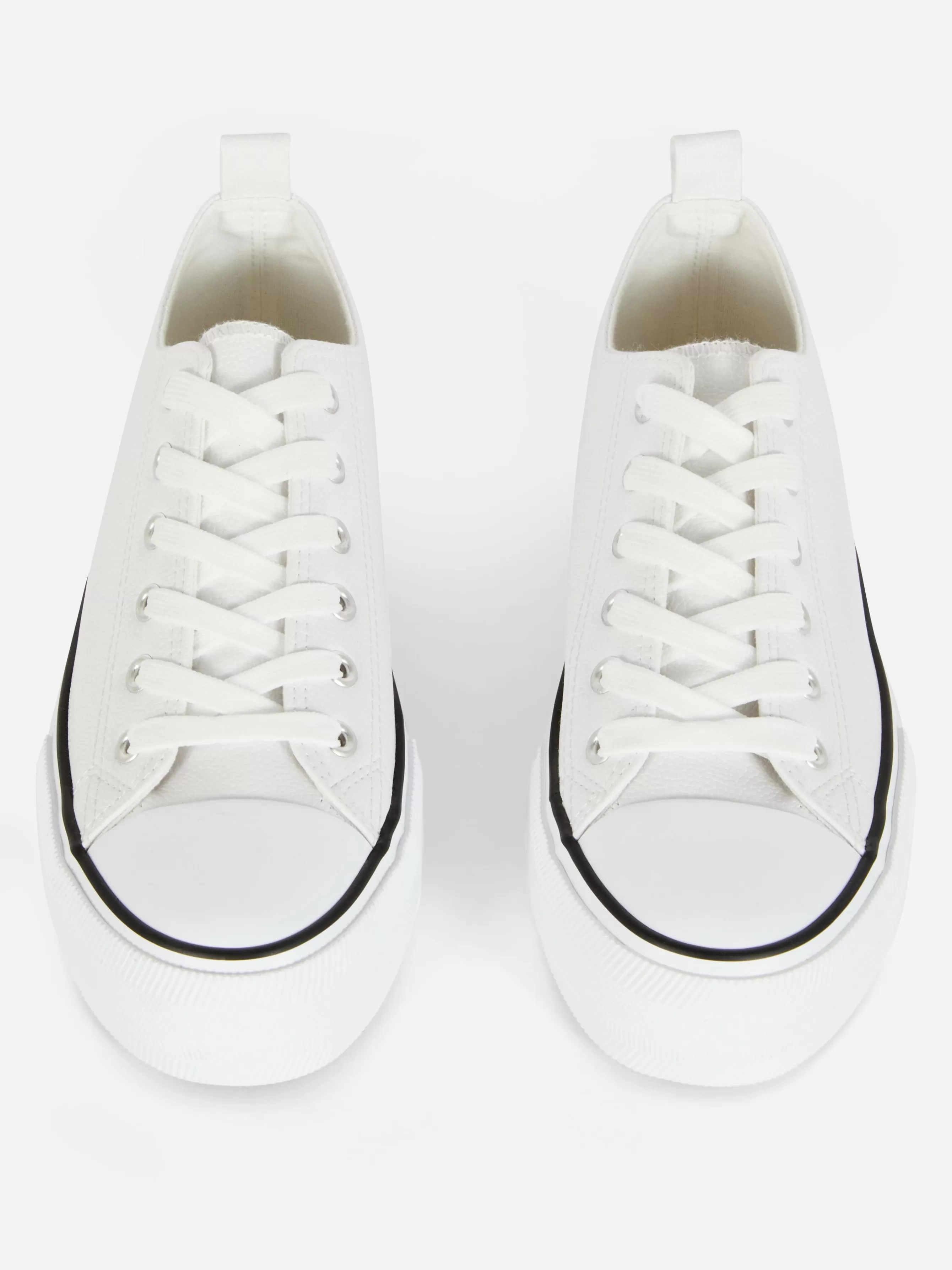 Online Primark Baskets Basses Compensées En Simili Cuir Blanc