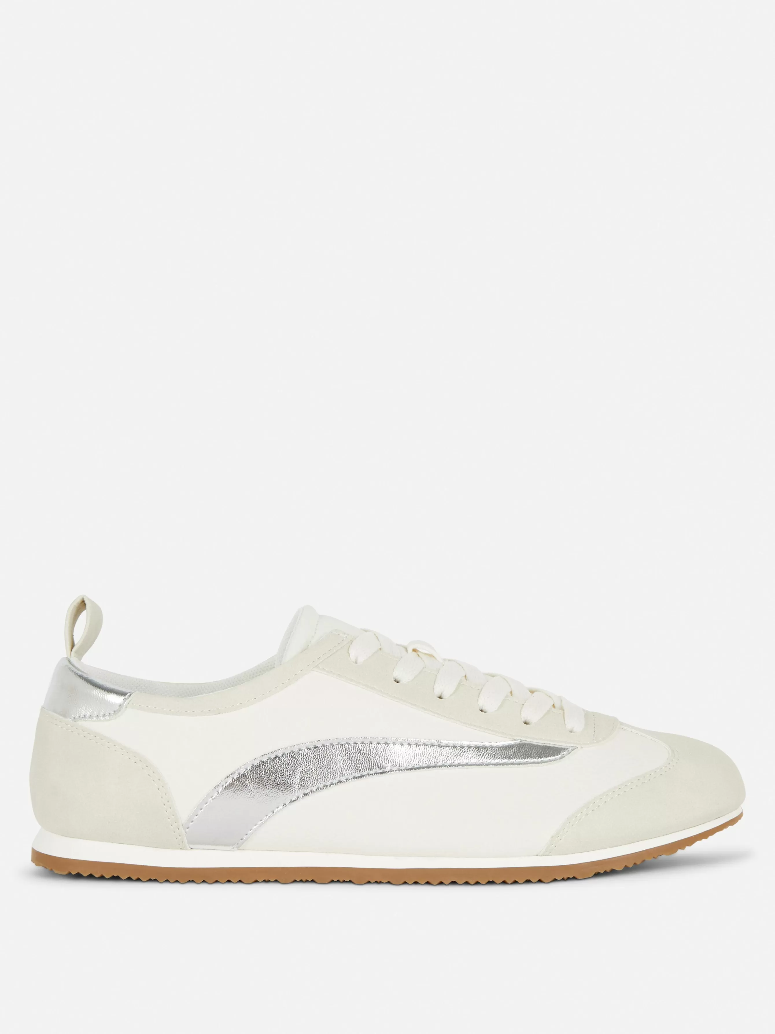 Cheap Primark Baskets Basses De Tennis à Lacets Argent