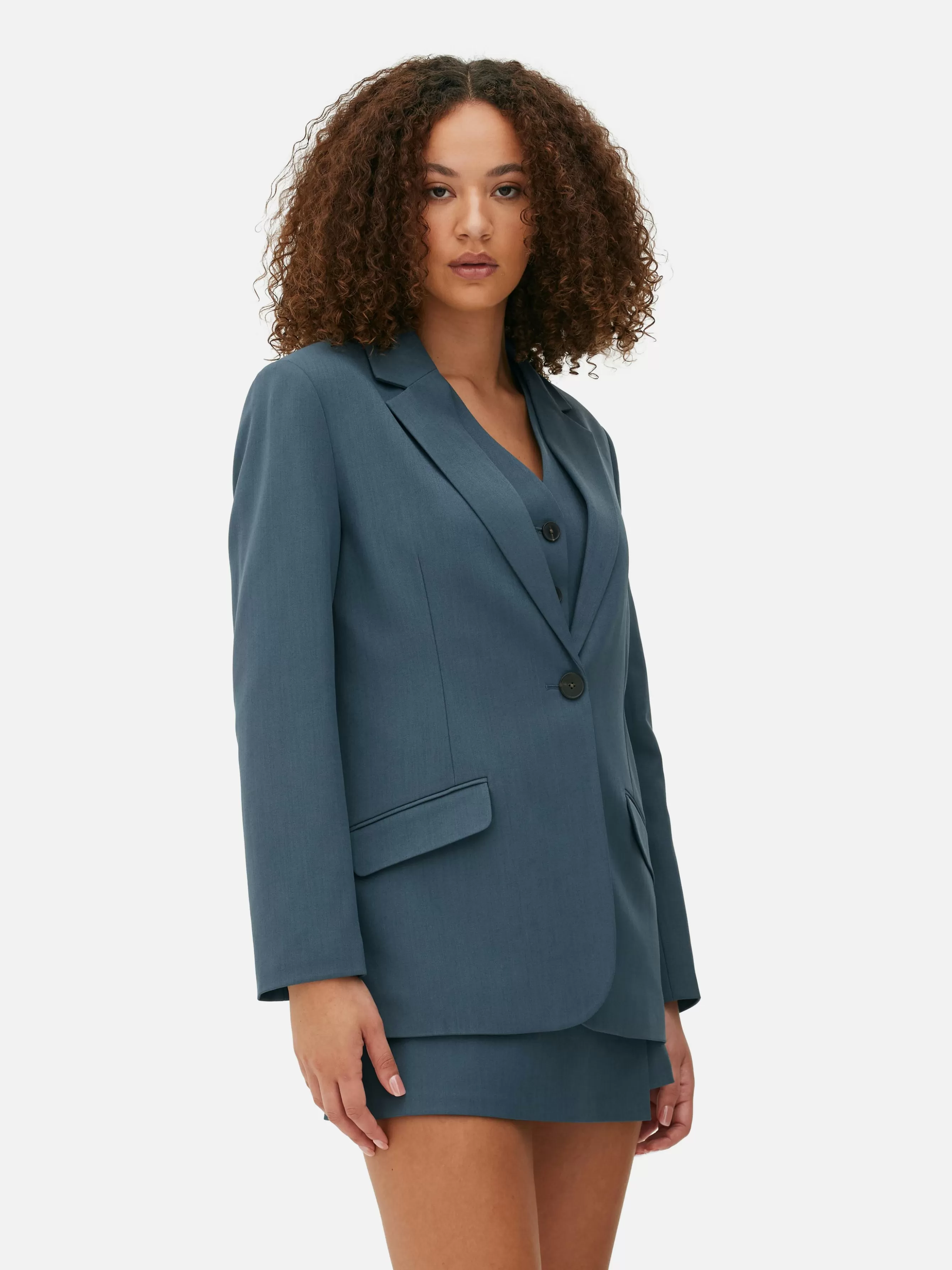 Store Primark Blazer à Boutonnage Simple à Coordonner Bleu foncé