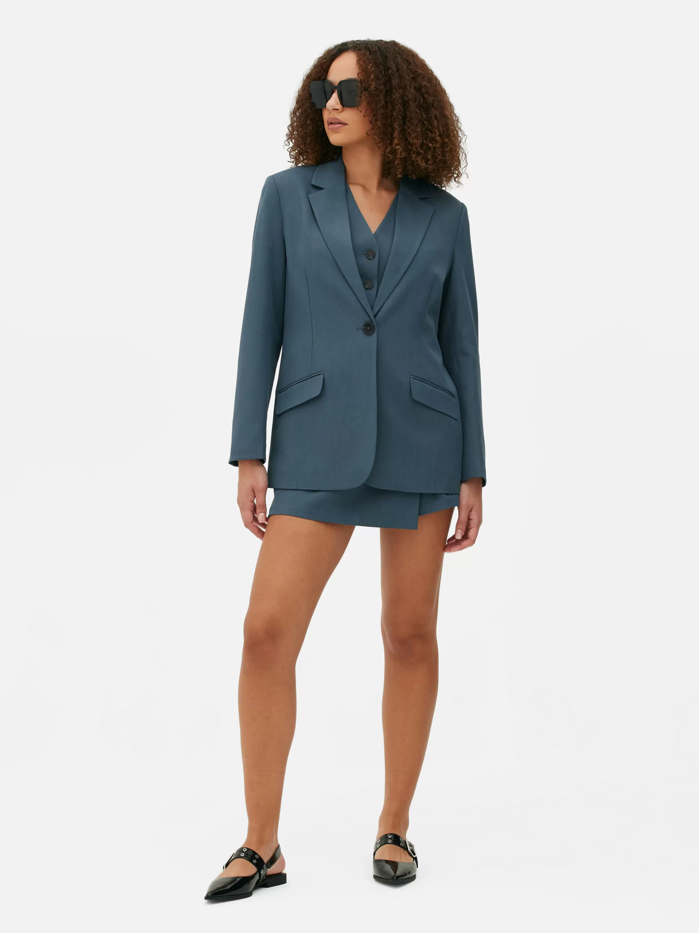 Store Primark Blazer à Boutonnage Simple à Coordonner Bleu foncé