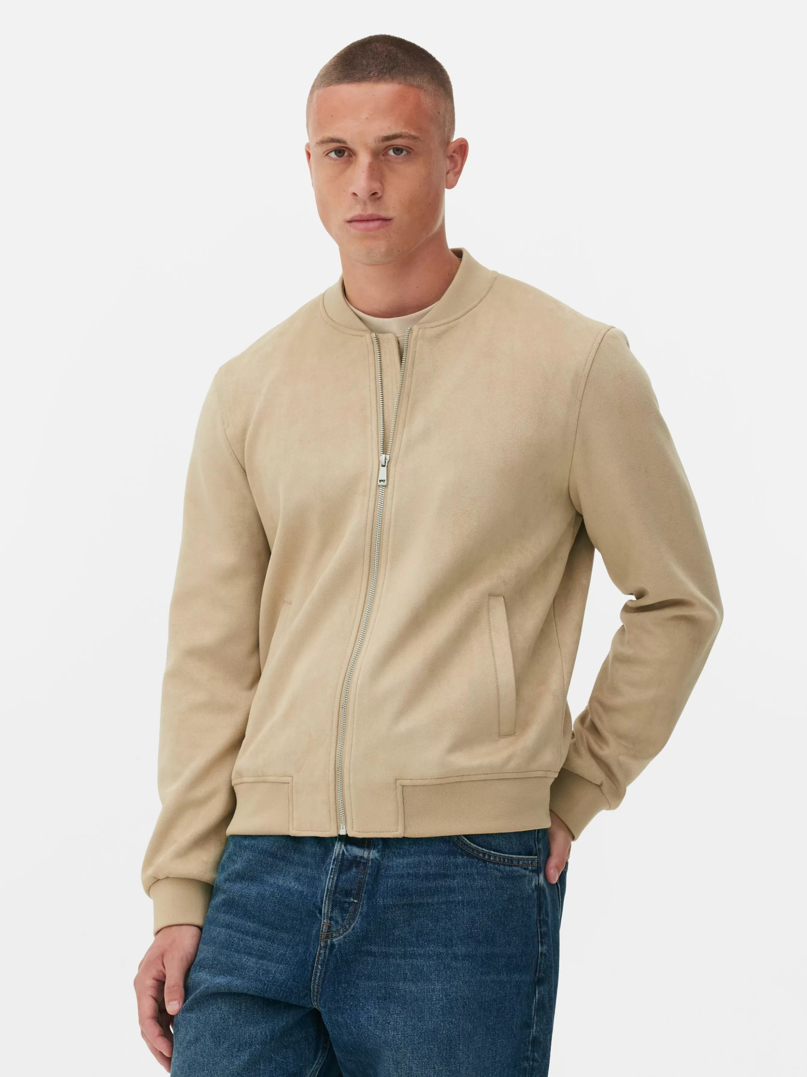 Clearance Primark Blouson Bomber En Suédine Fauve