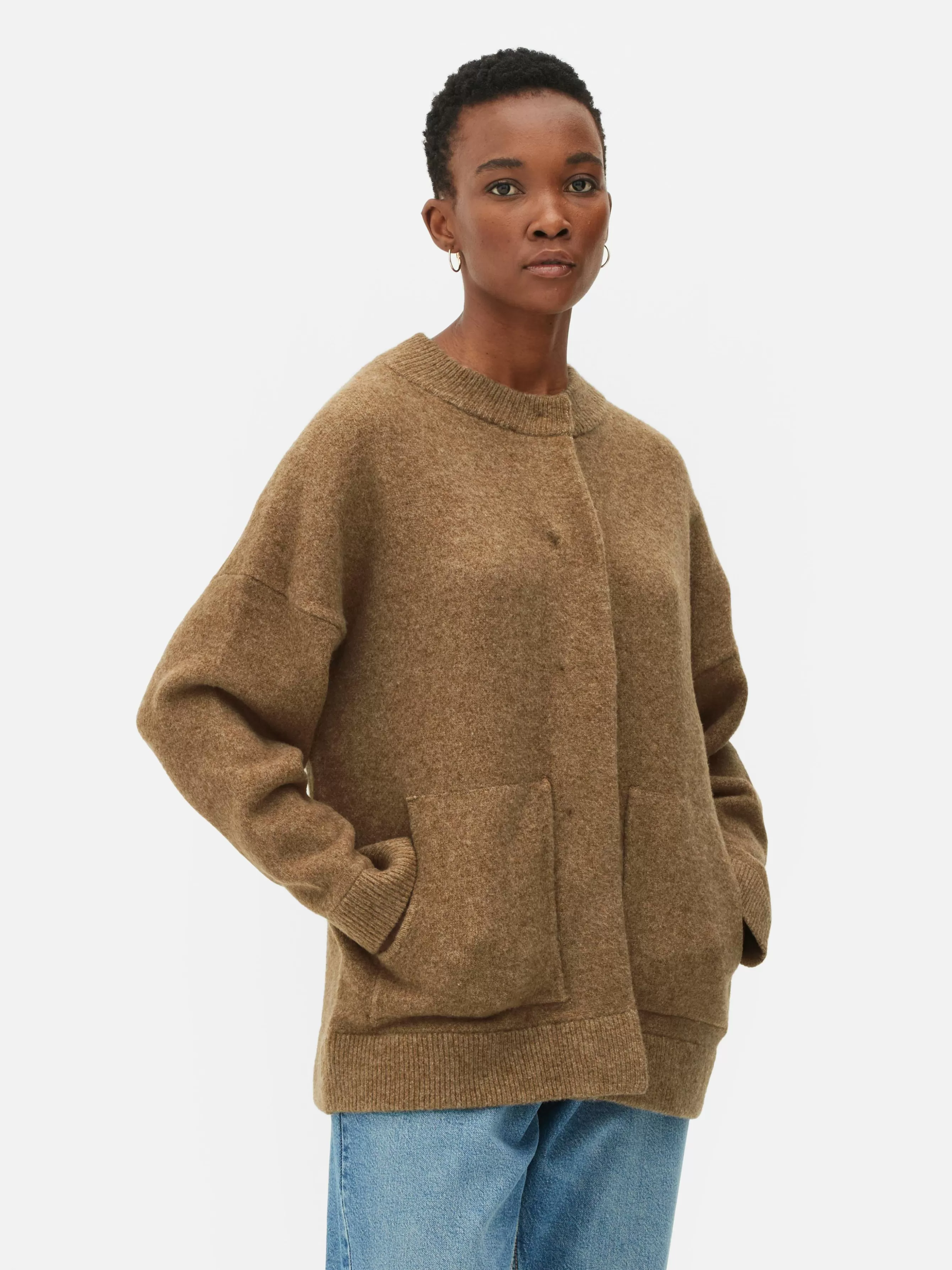 Online Primark Blouson Bomber Tricoté Oversize Camel