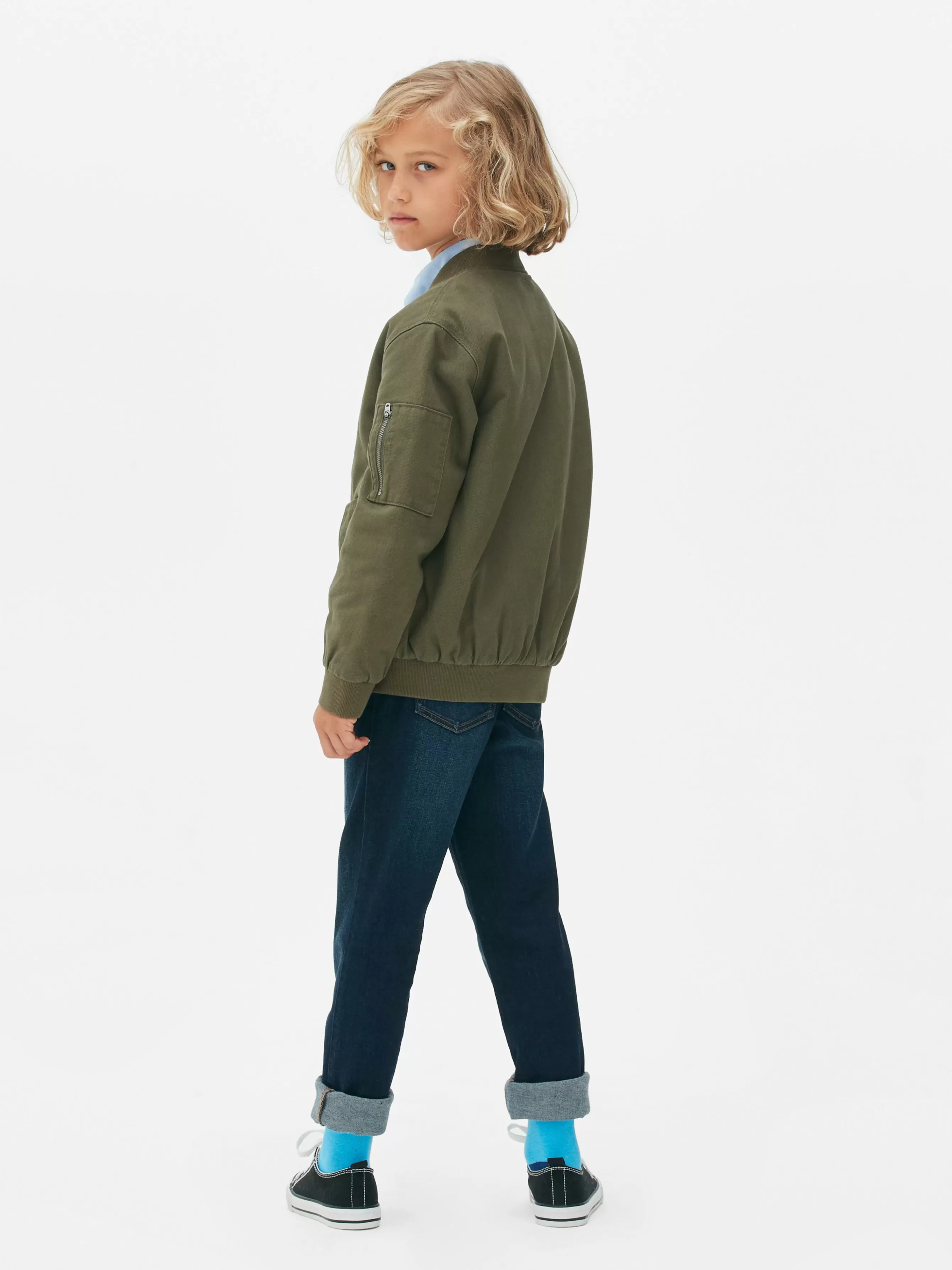 Sale Primark Blouson Bomber Zippé Kaki