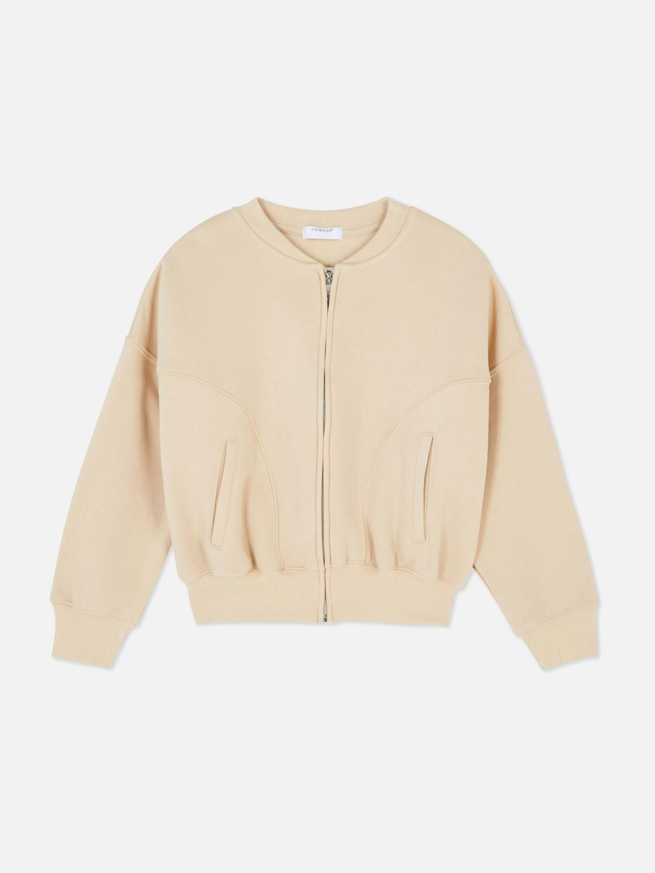 Outlet Primark Blouson Bomber Zippé En Jersey Grège