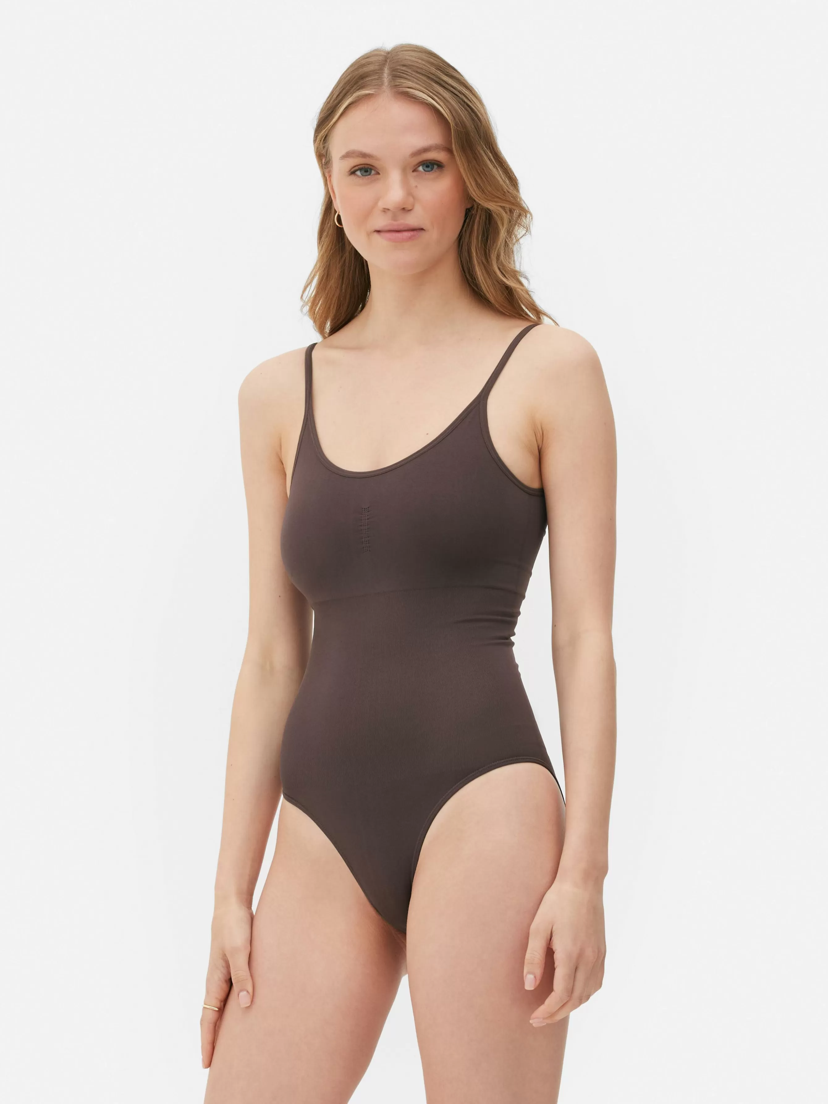 New Primark Body Décolleté Gainant Sans Coutures Figue