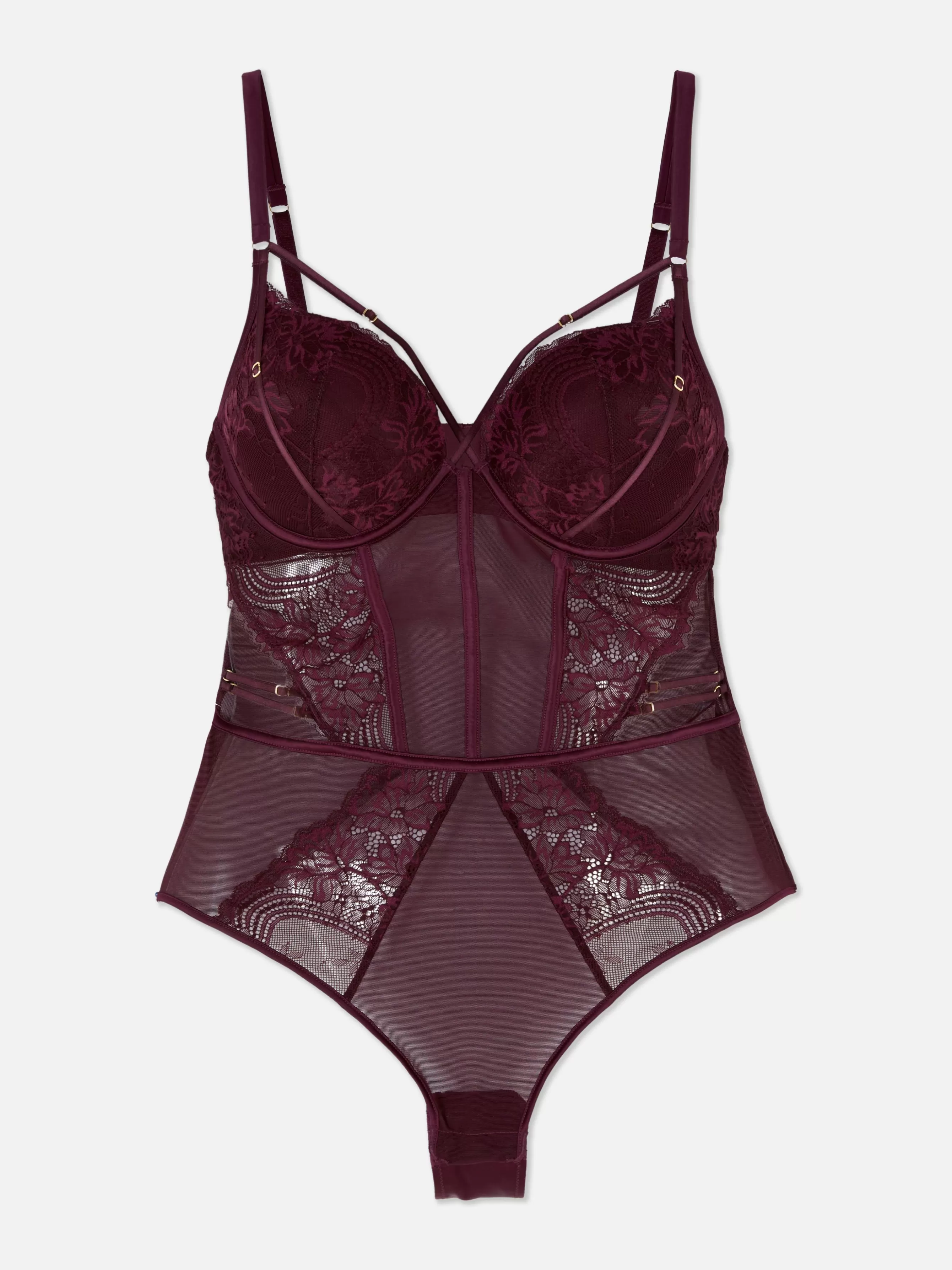 Flash Sale Primark Body Push-up En Dentelle à Bretelles Bordeaux