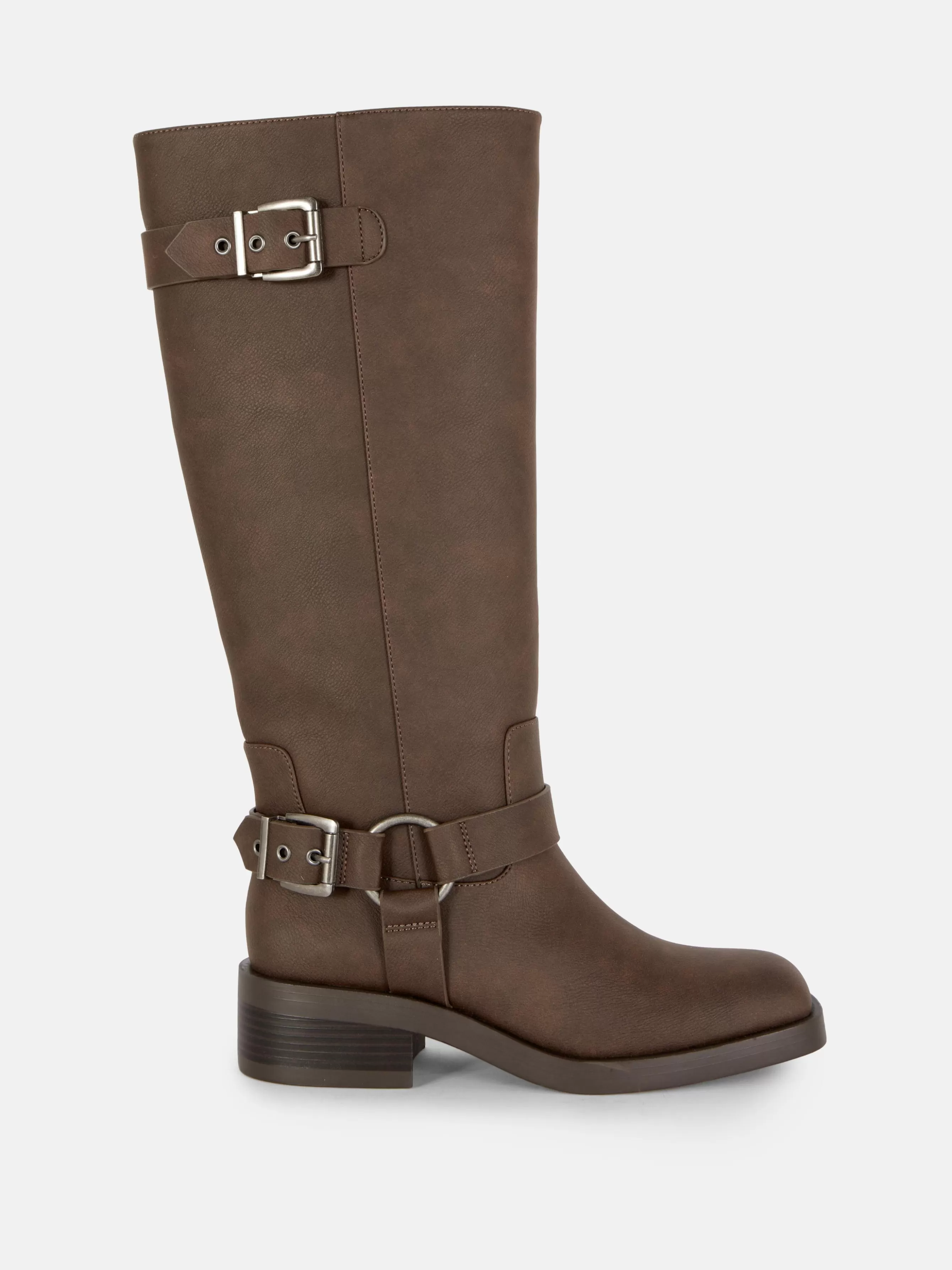 Discount Primark Bottes De Motard à Bout Carré Chocolat