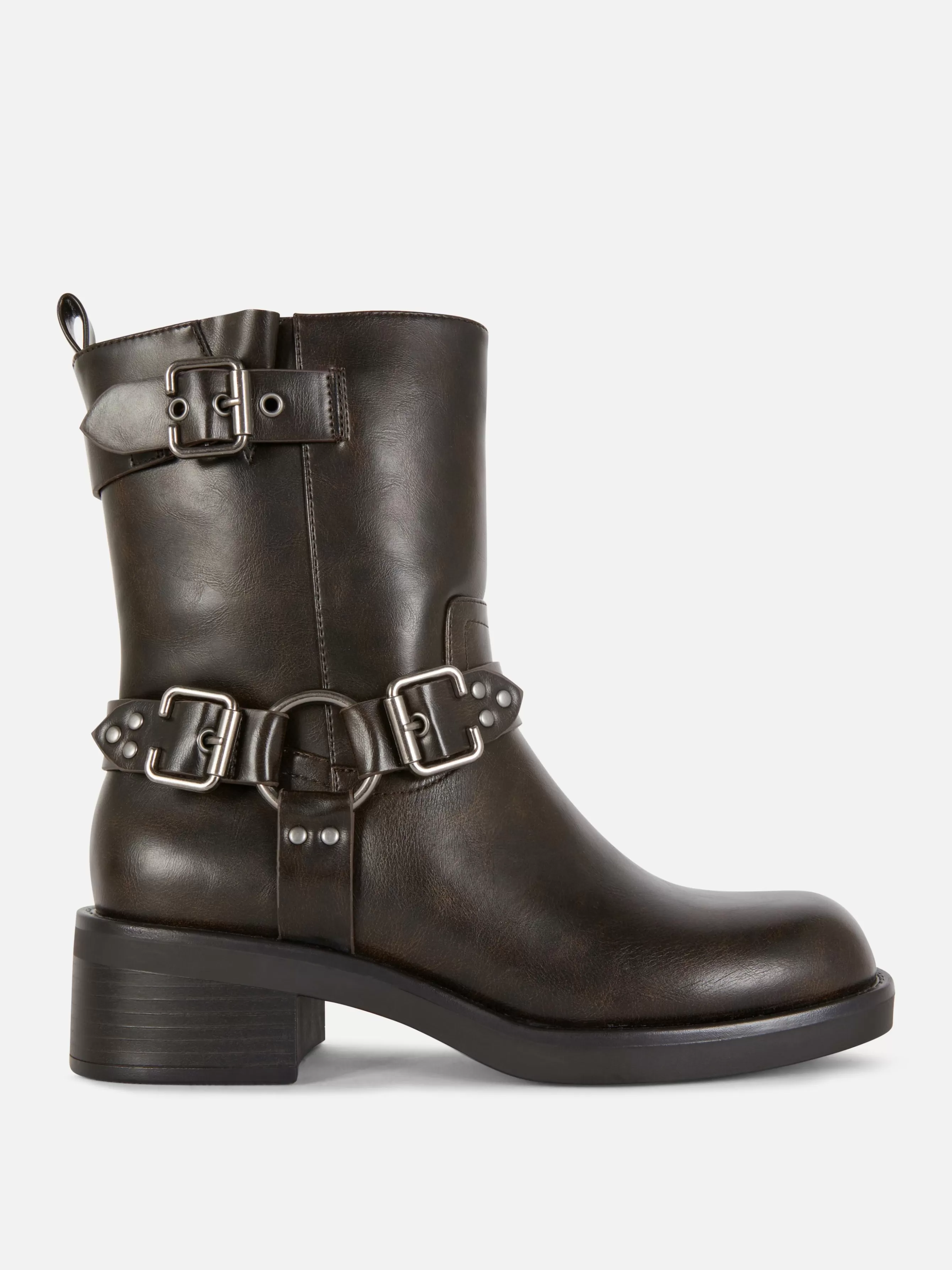 Sale Primark Bottes De Motard En Simili Cuir Marron