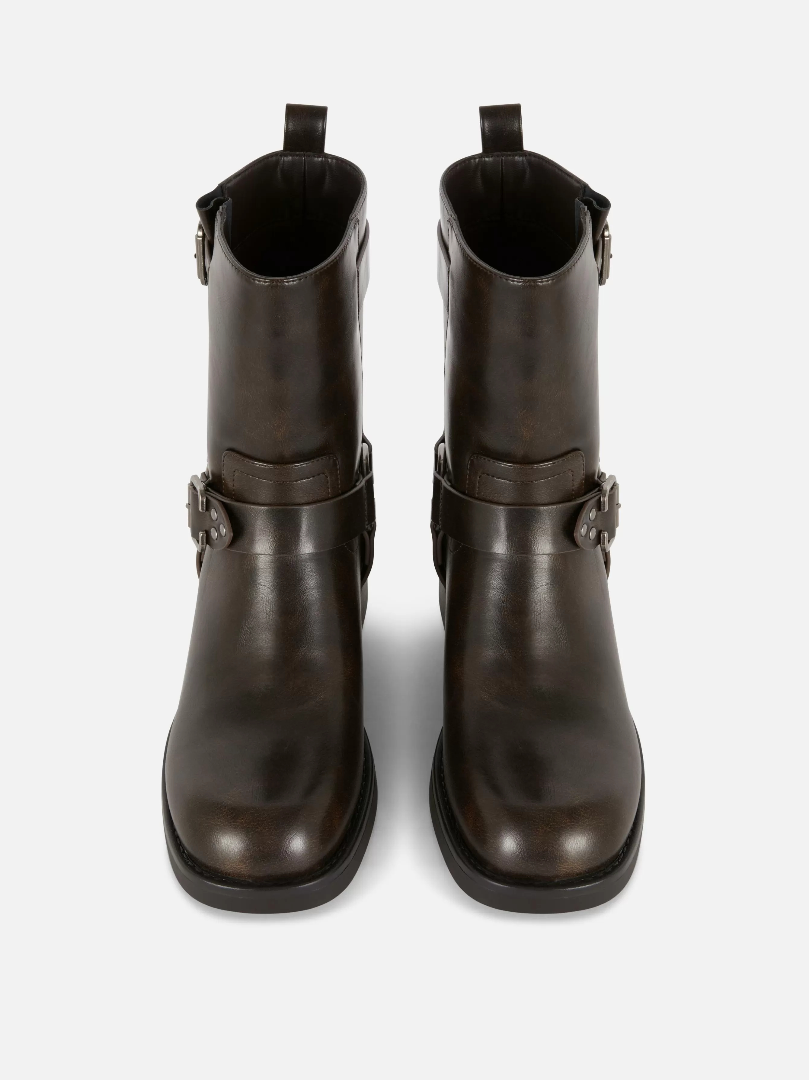 Sale Primark Bottes De Motard En Simili Cuir Marron