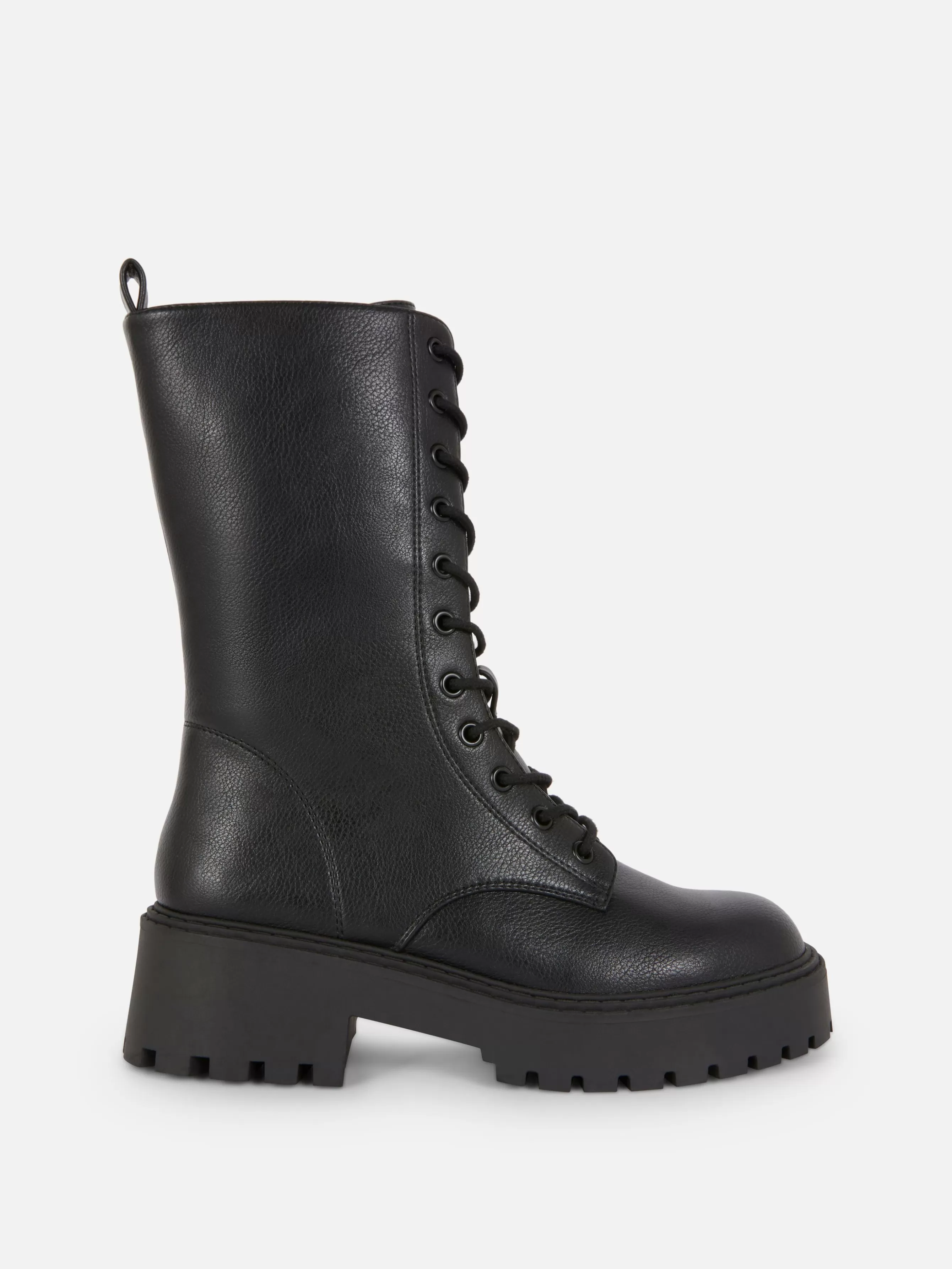 Clearance Primark Bottes De Motard épaisses à Lacets Noir