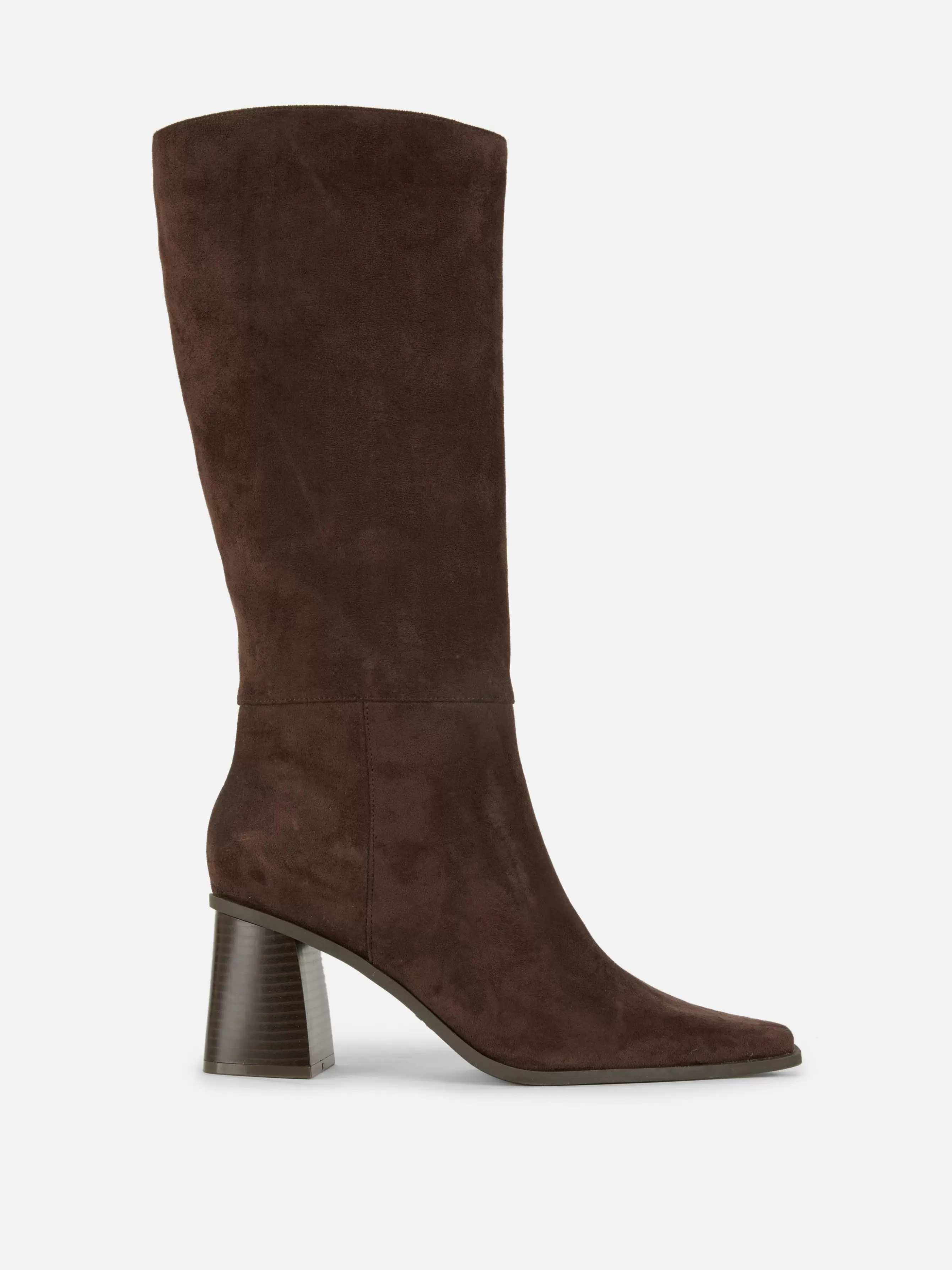 Discount Primark Bottes Hauteur Genou à Talon Chocolat