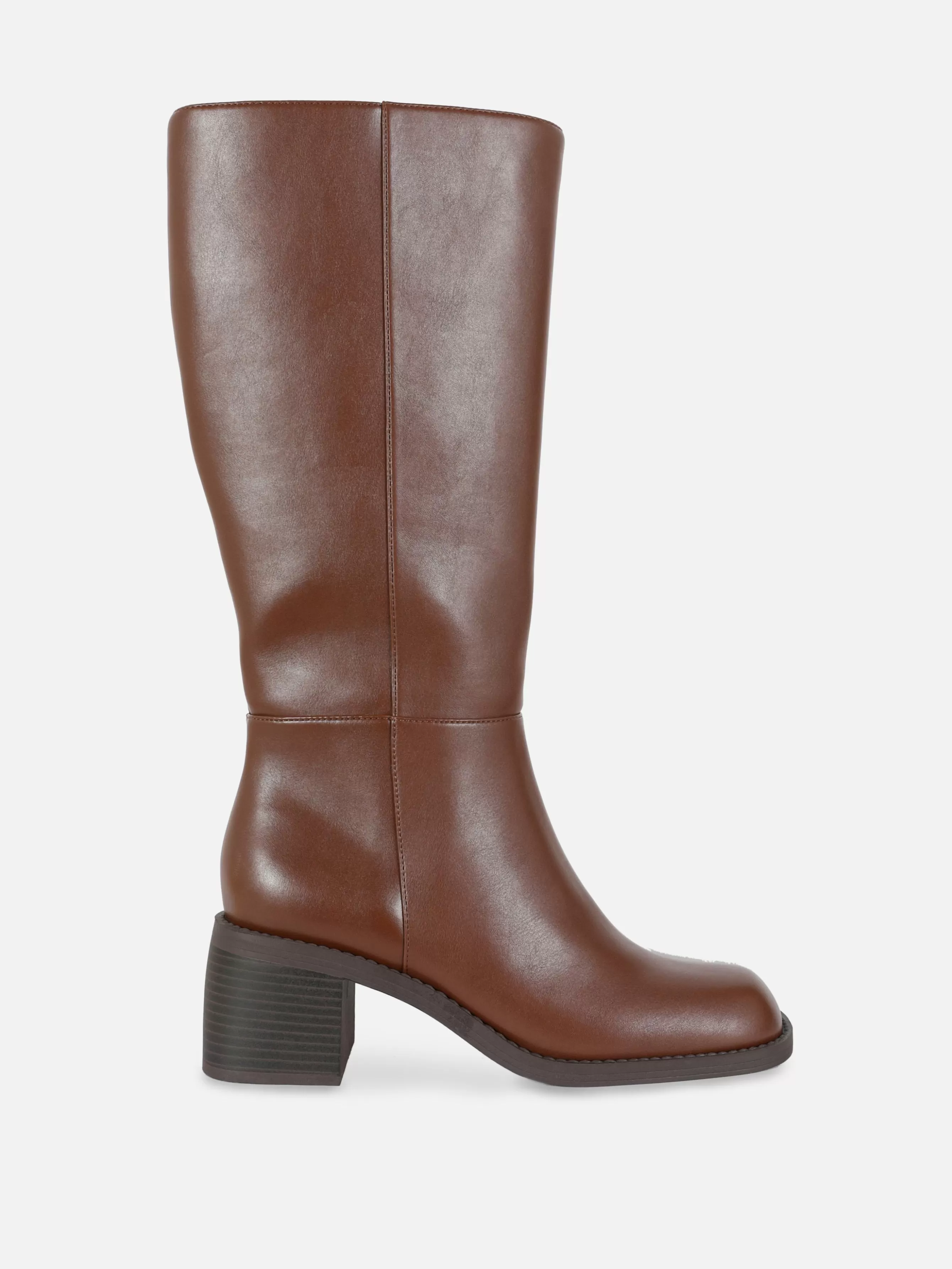 Clearance Primark Bottes Hauteur Genou à Talon Marron