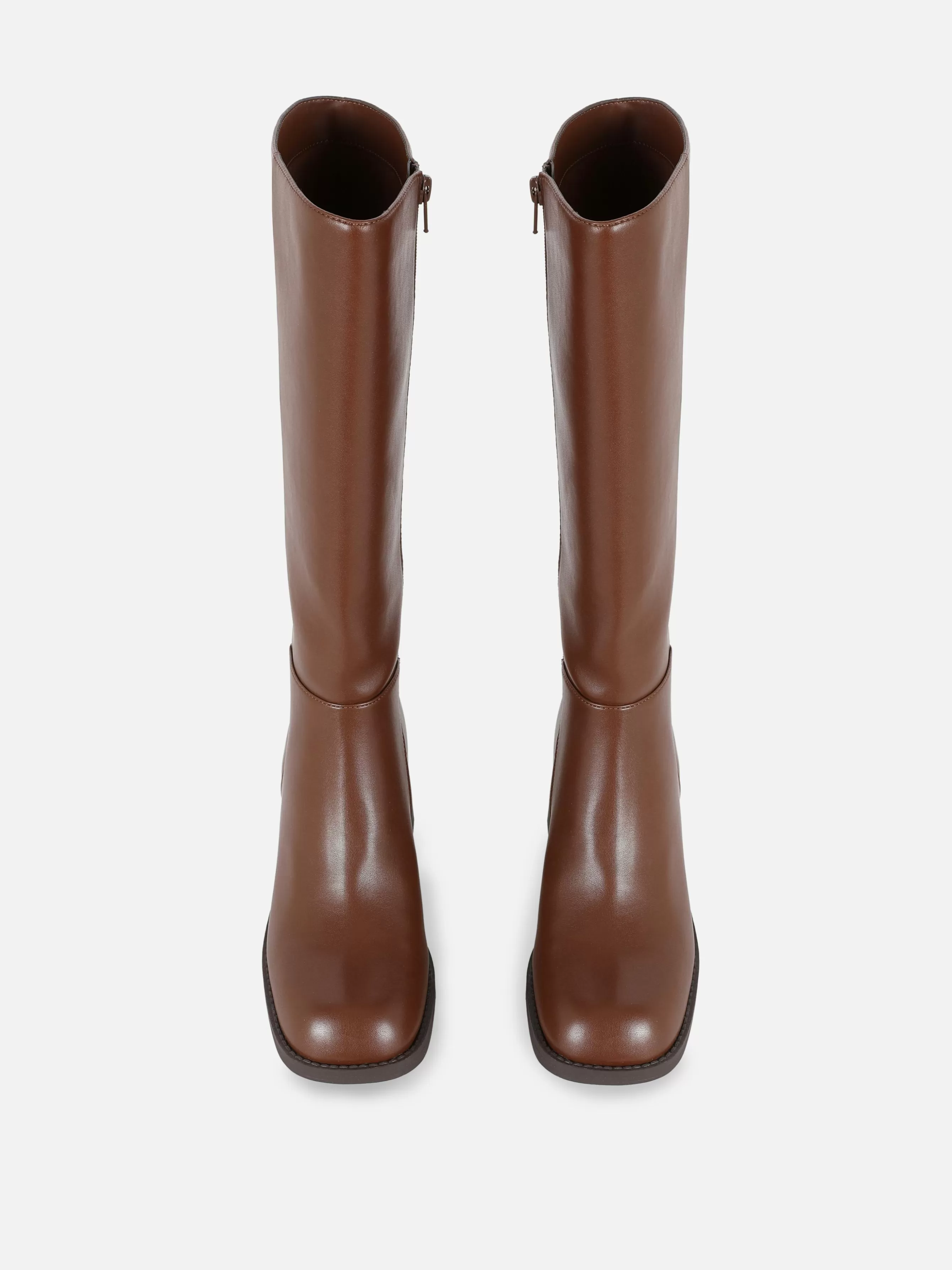 Clearance Primark Bottes Hauteur Genou à Talon Marron