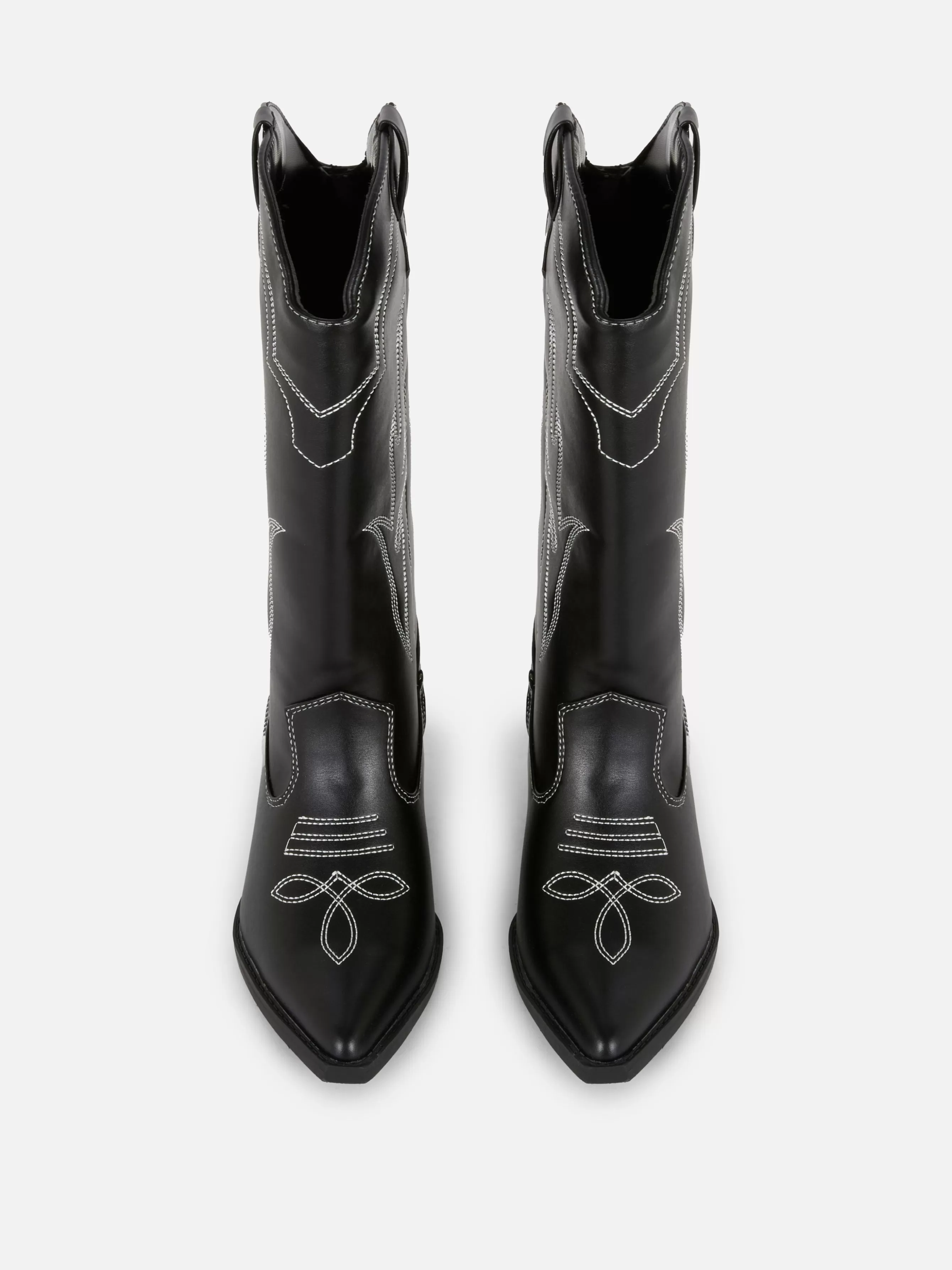 Sale Primark Bottes Santiags En Simili Cuir Noir/Blanc