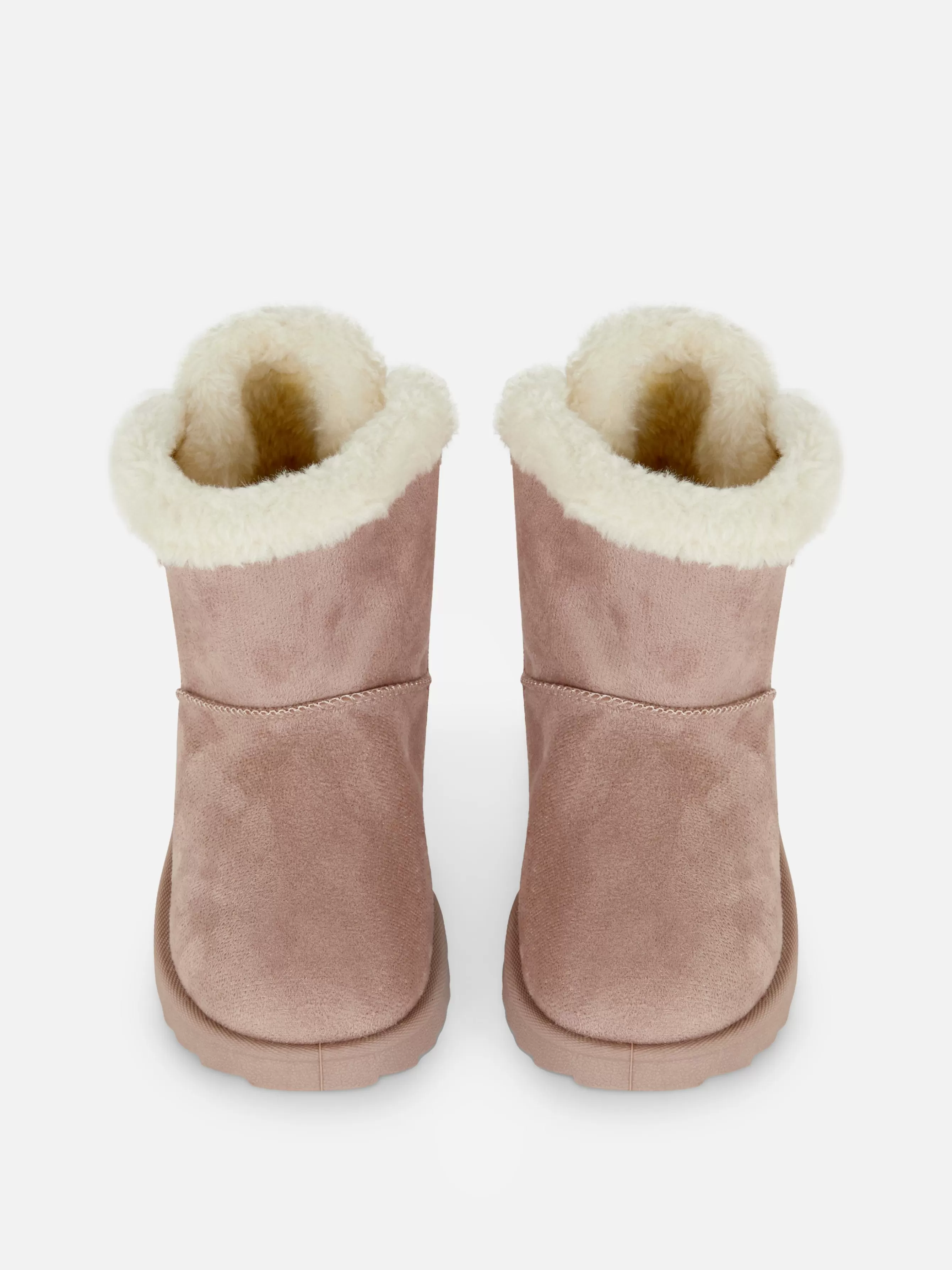 Shop Primark Bottines à Doublure Duveteuse Et Nœud Au Dos Rose