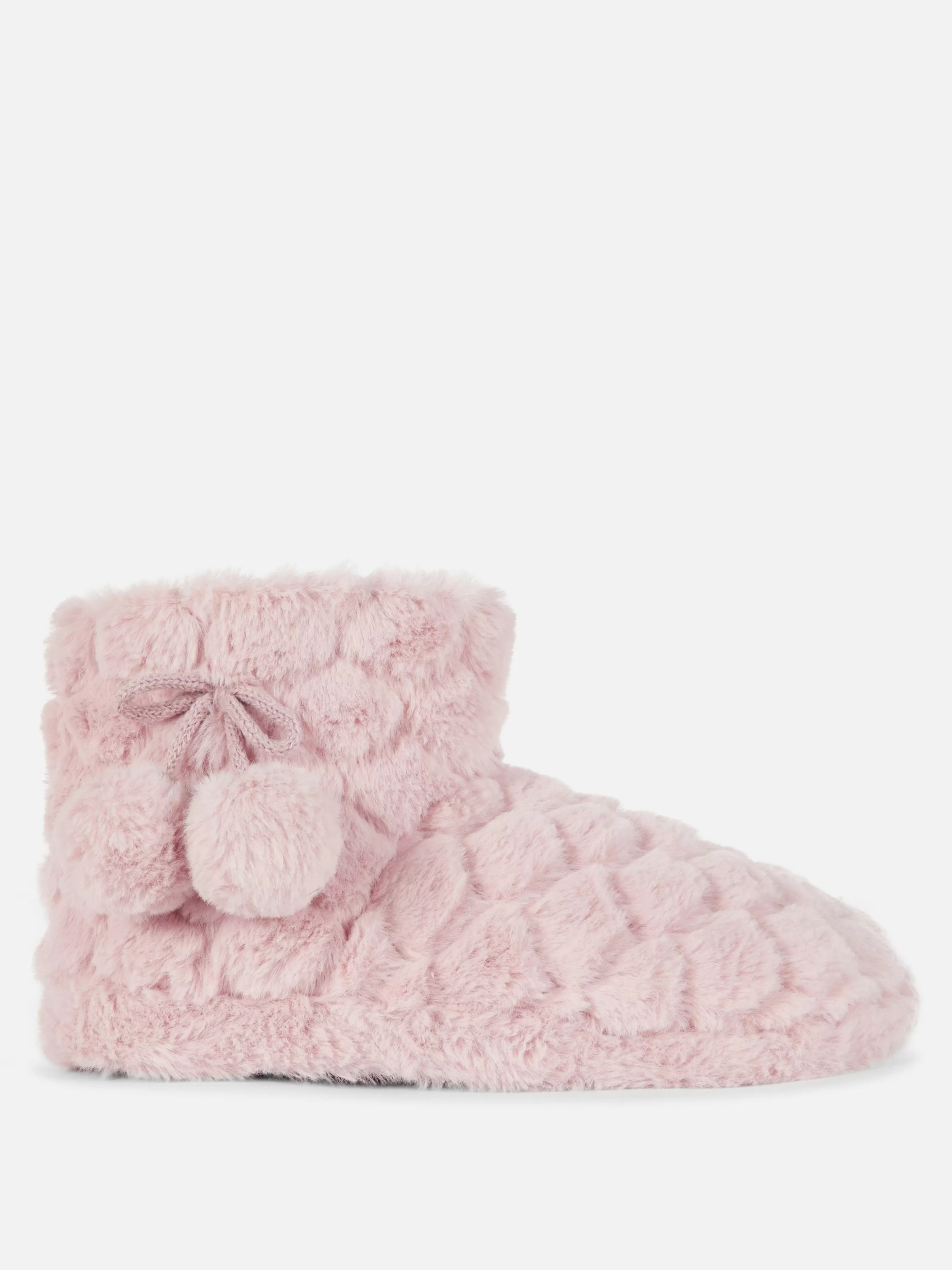 Discount Primark Bottines Duveteuses à Pompons Rose