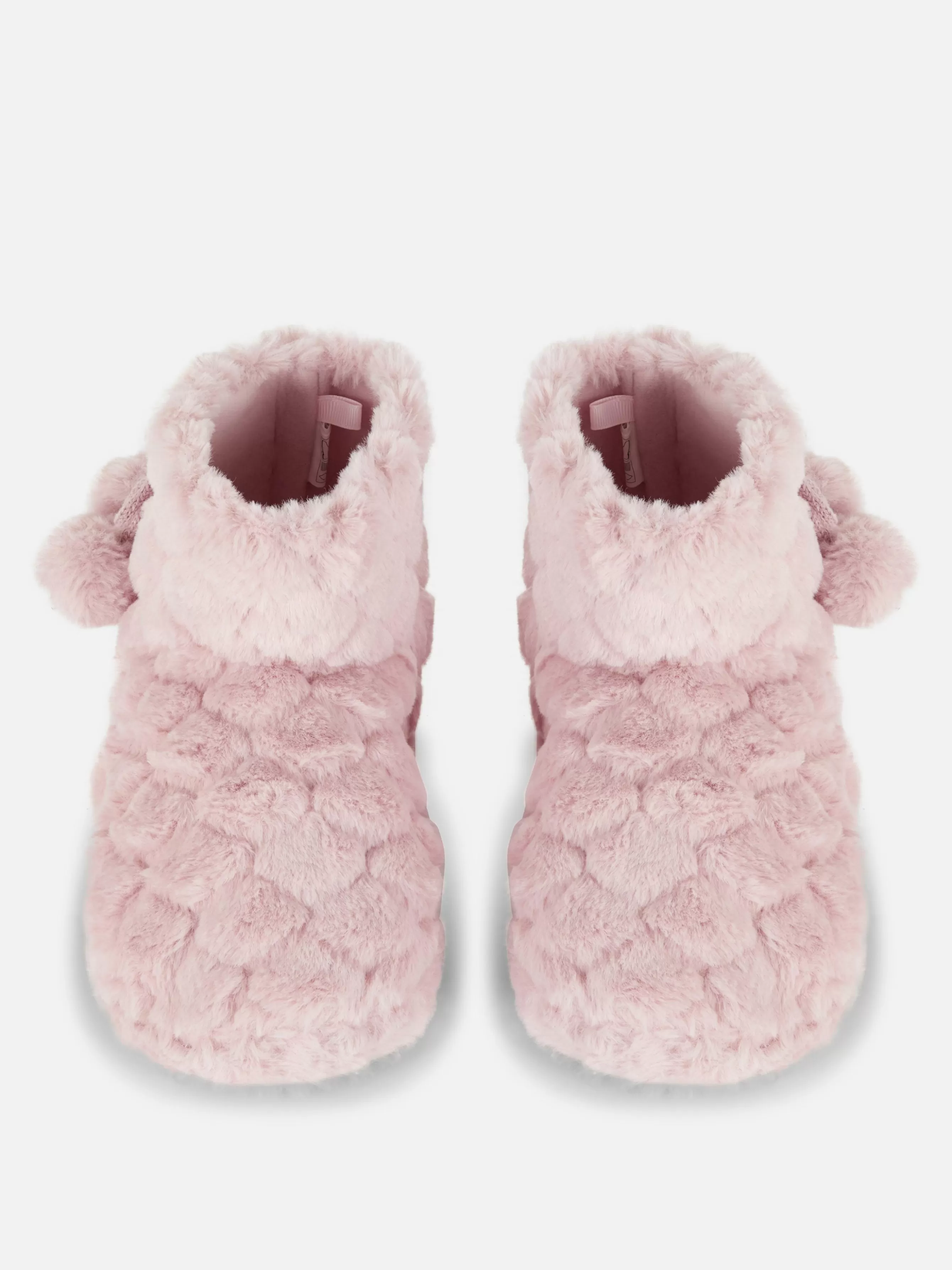 Discount Primark Bottines Duveteuses à Pompons Rose