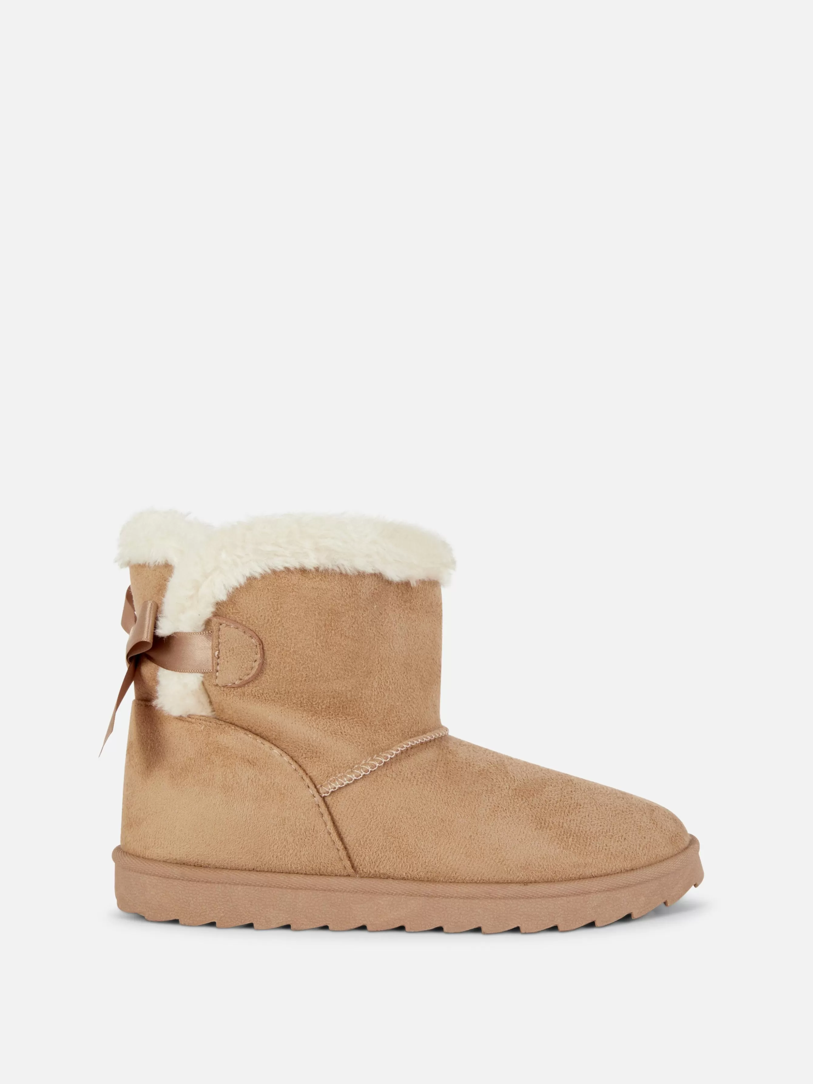 Cheap Primark Bottines En Fausse Fourrure Avec Nœud Beige