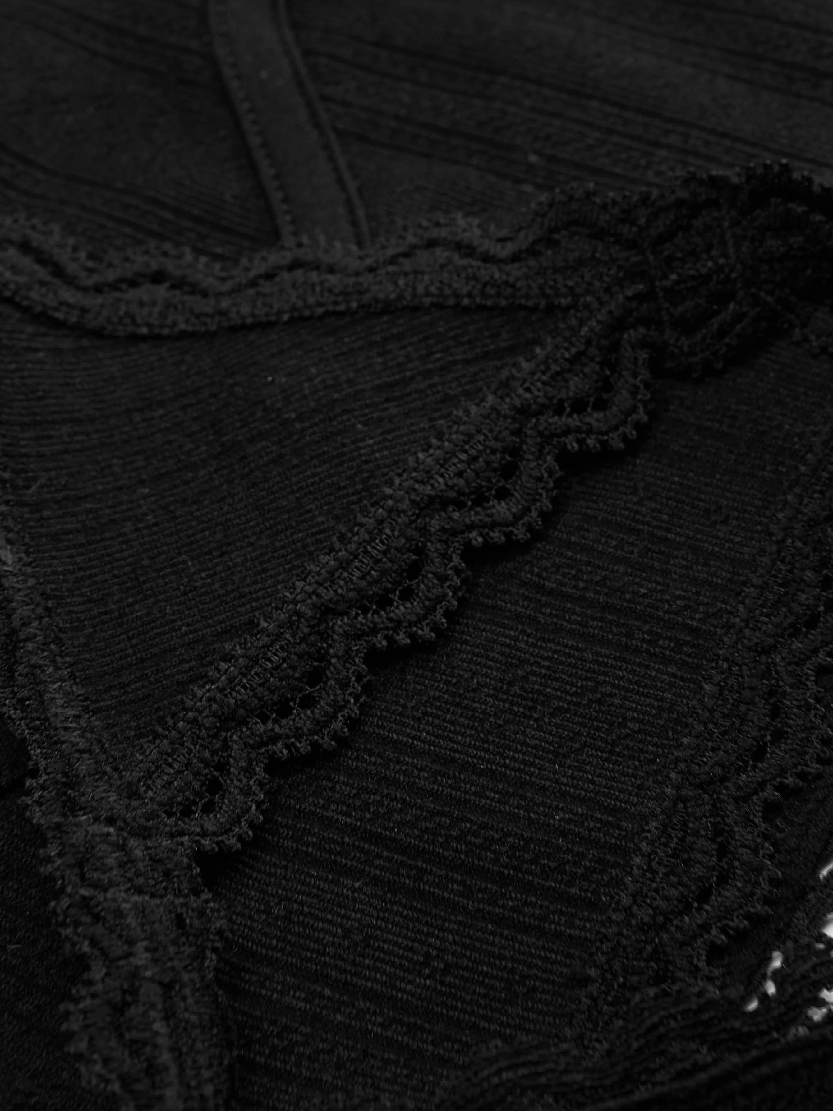 Cheap Primark Brassière Longue Et String En Pointelle Sans Couture Noir