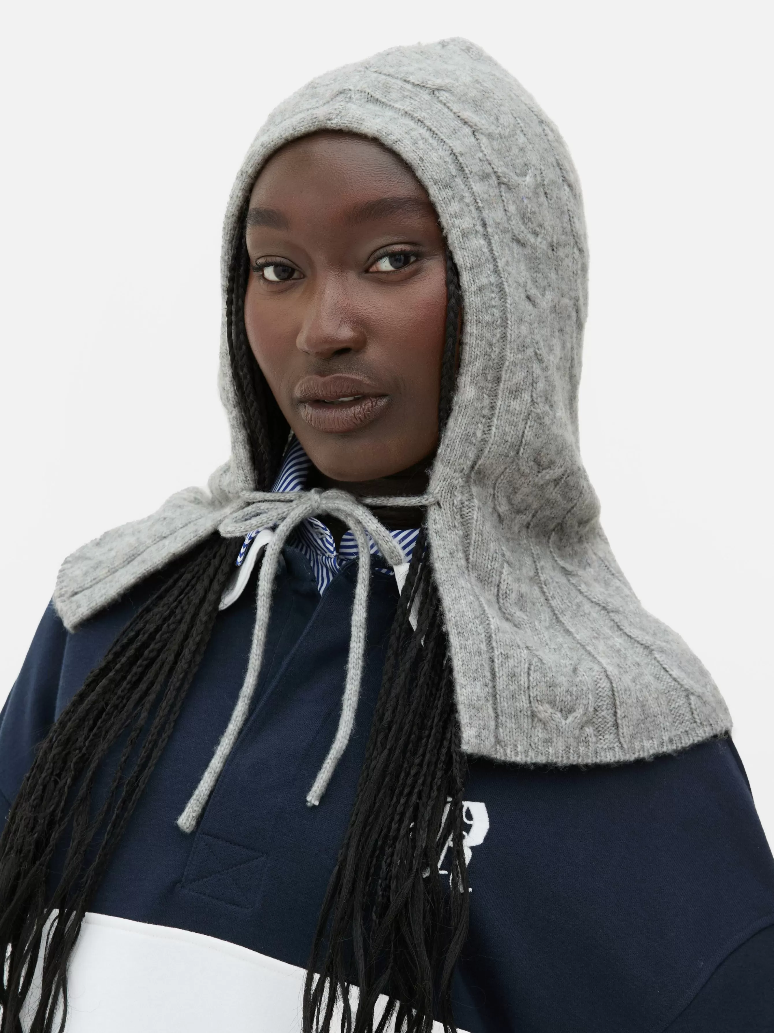 Clearance Primark Capuche En Maille Torsadée Rita Ora Gris foncé