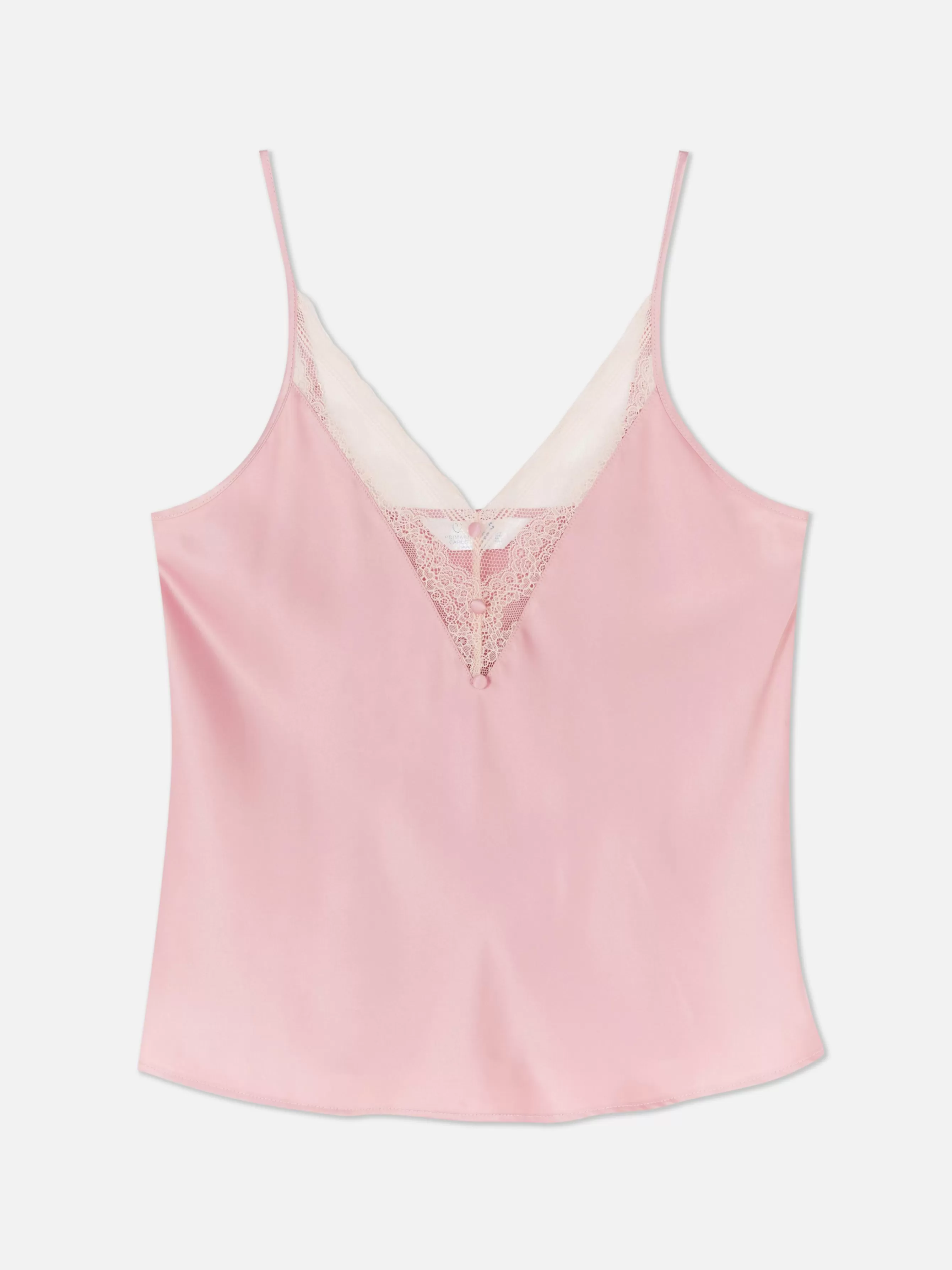 Hot Primark Caraco De Pyjama En Satin Avec Finitions En Dentelle Rose