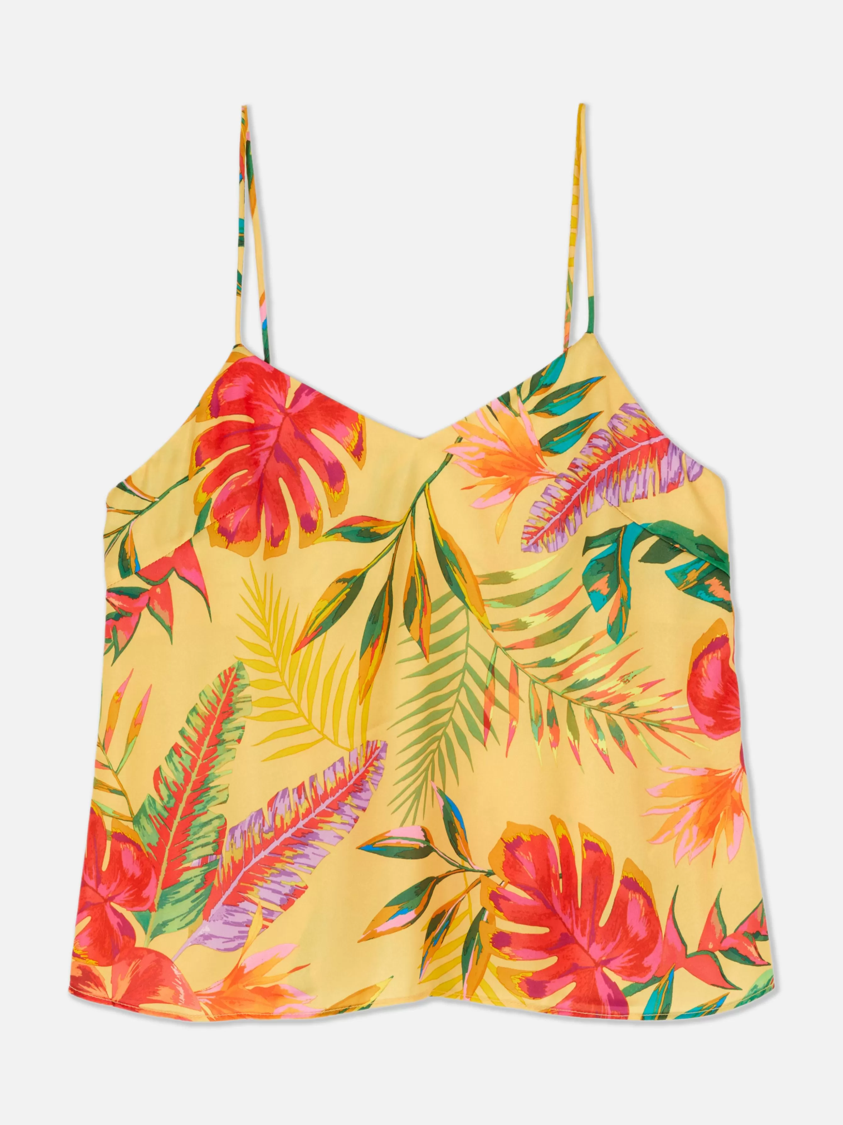 Cheap Primark Caraco En Satin à Imprimé Floral Tropical Jaune