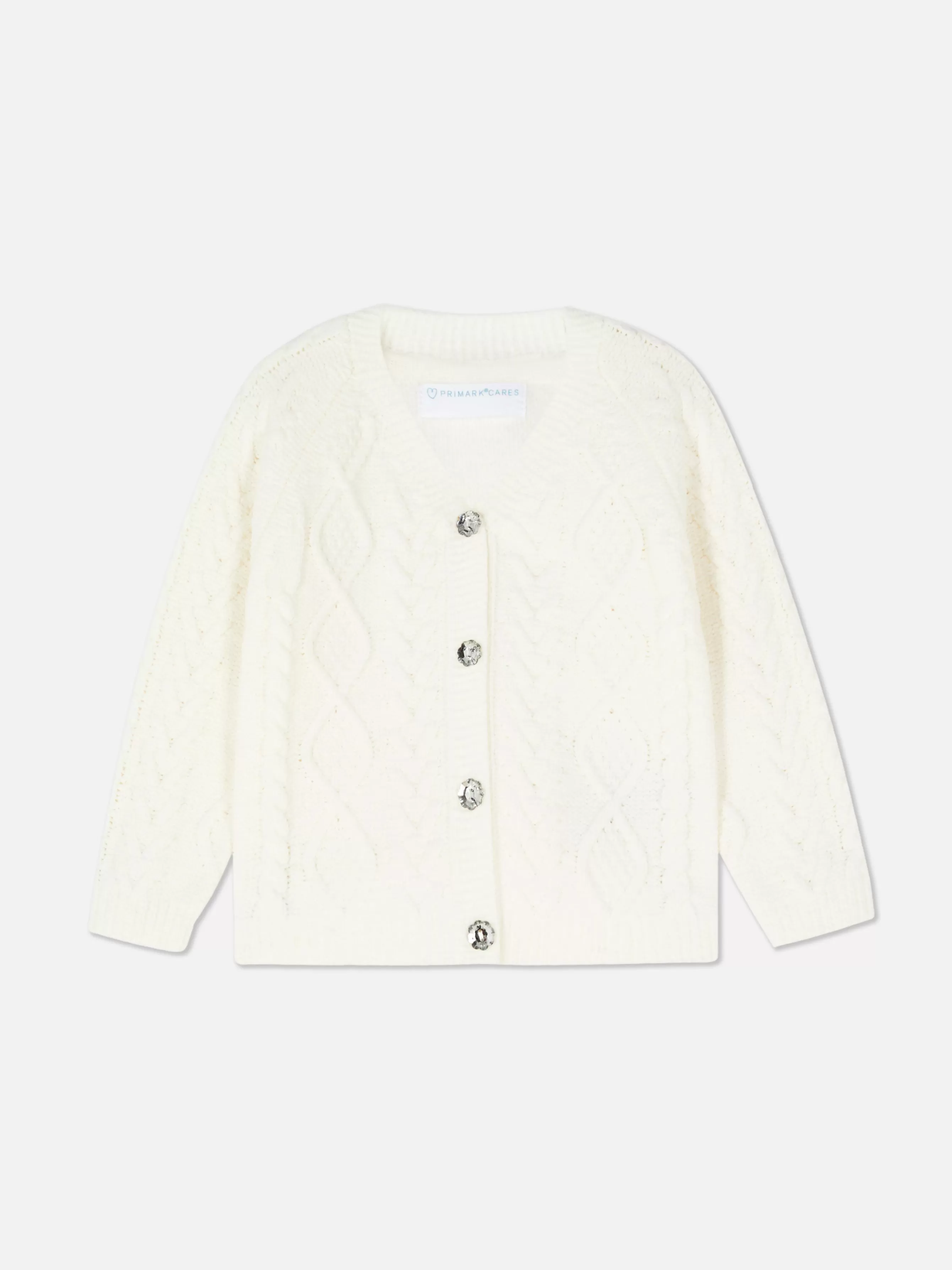 New Primark Cardigan En Maille Torsadée Écru