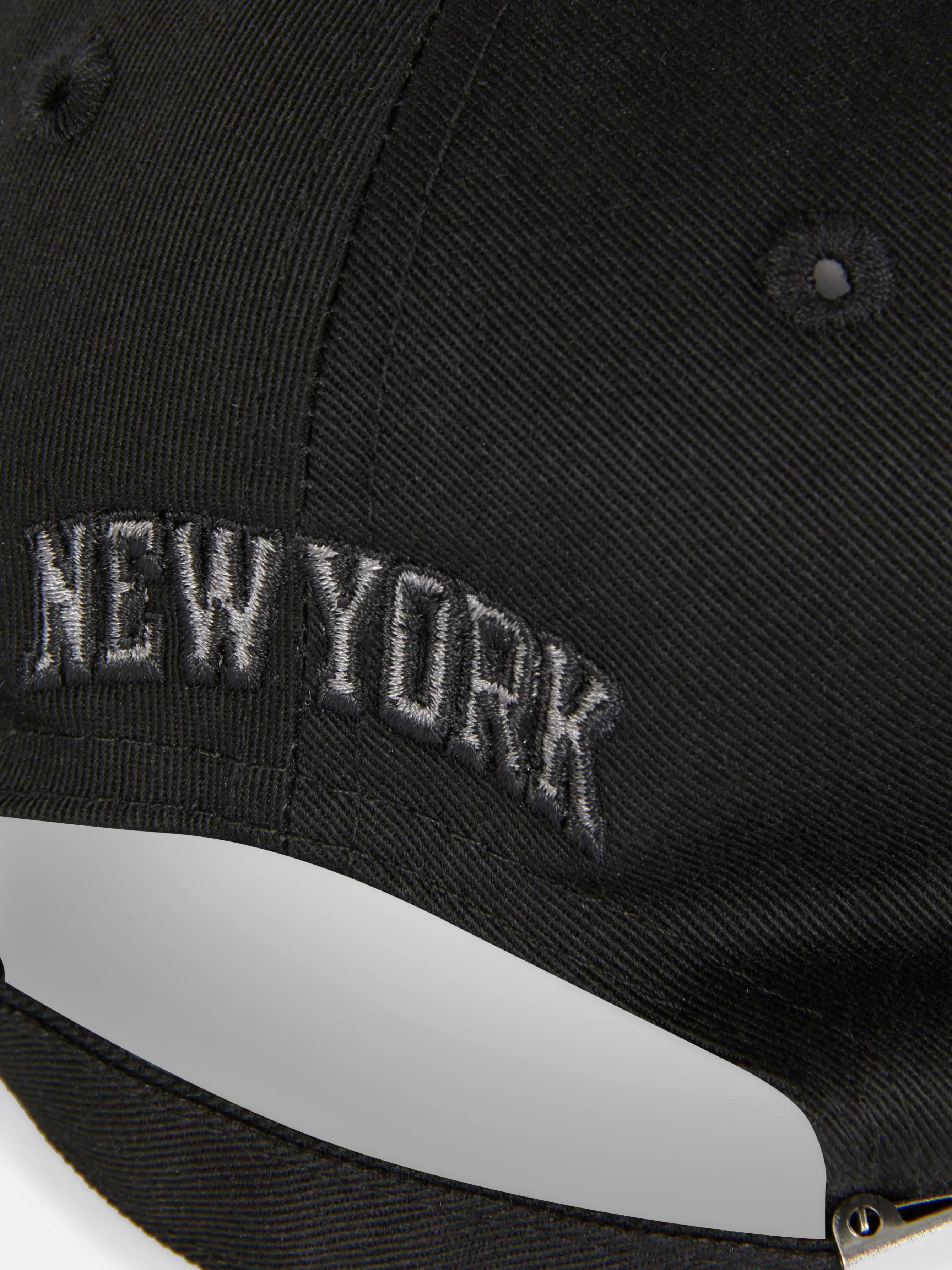 New Primark Casquette De Baseball Brodée New York Noir