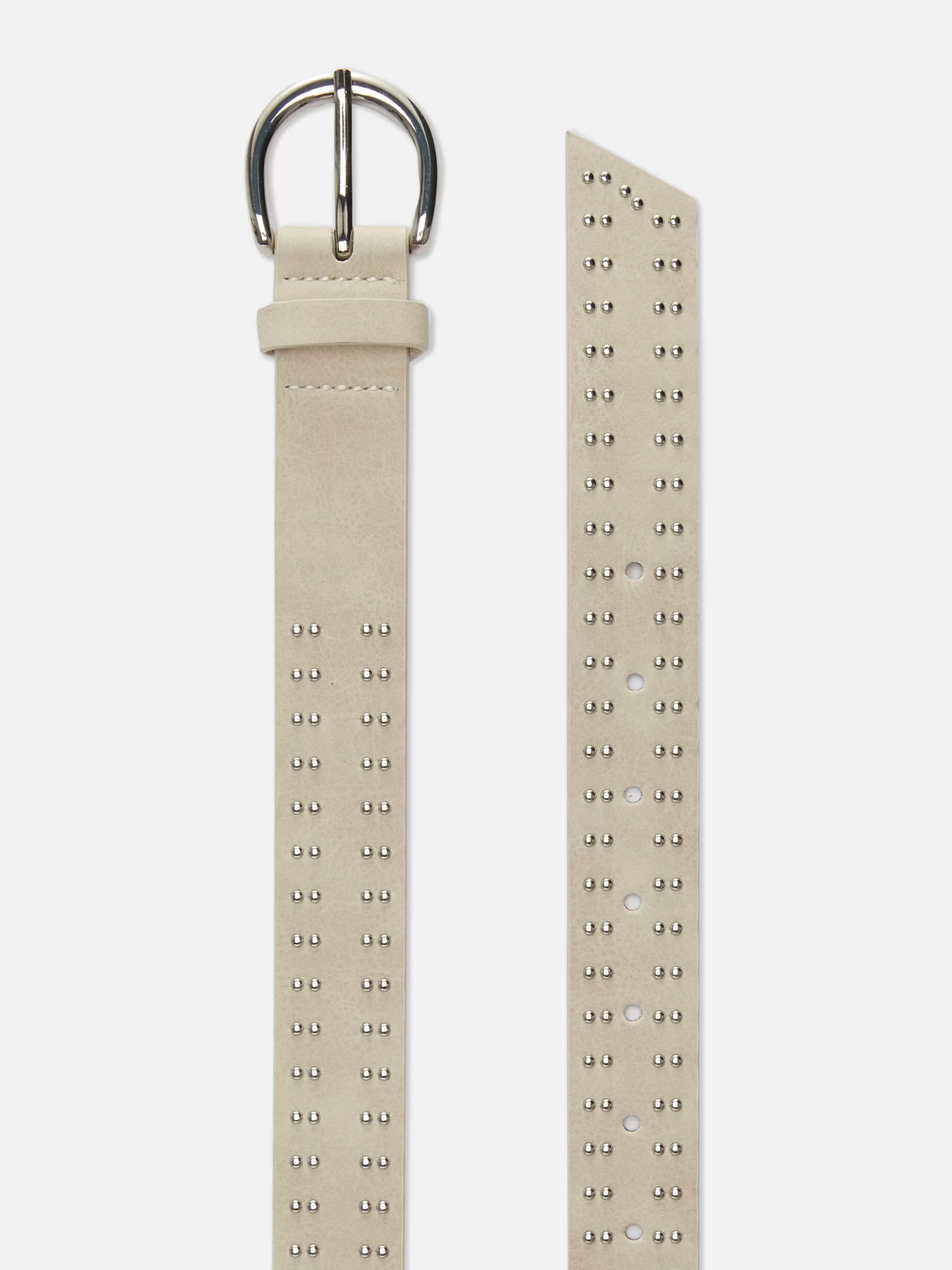 Flash Sale Primark Ceinture à Boucle Cloutée Écru