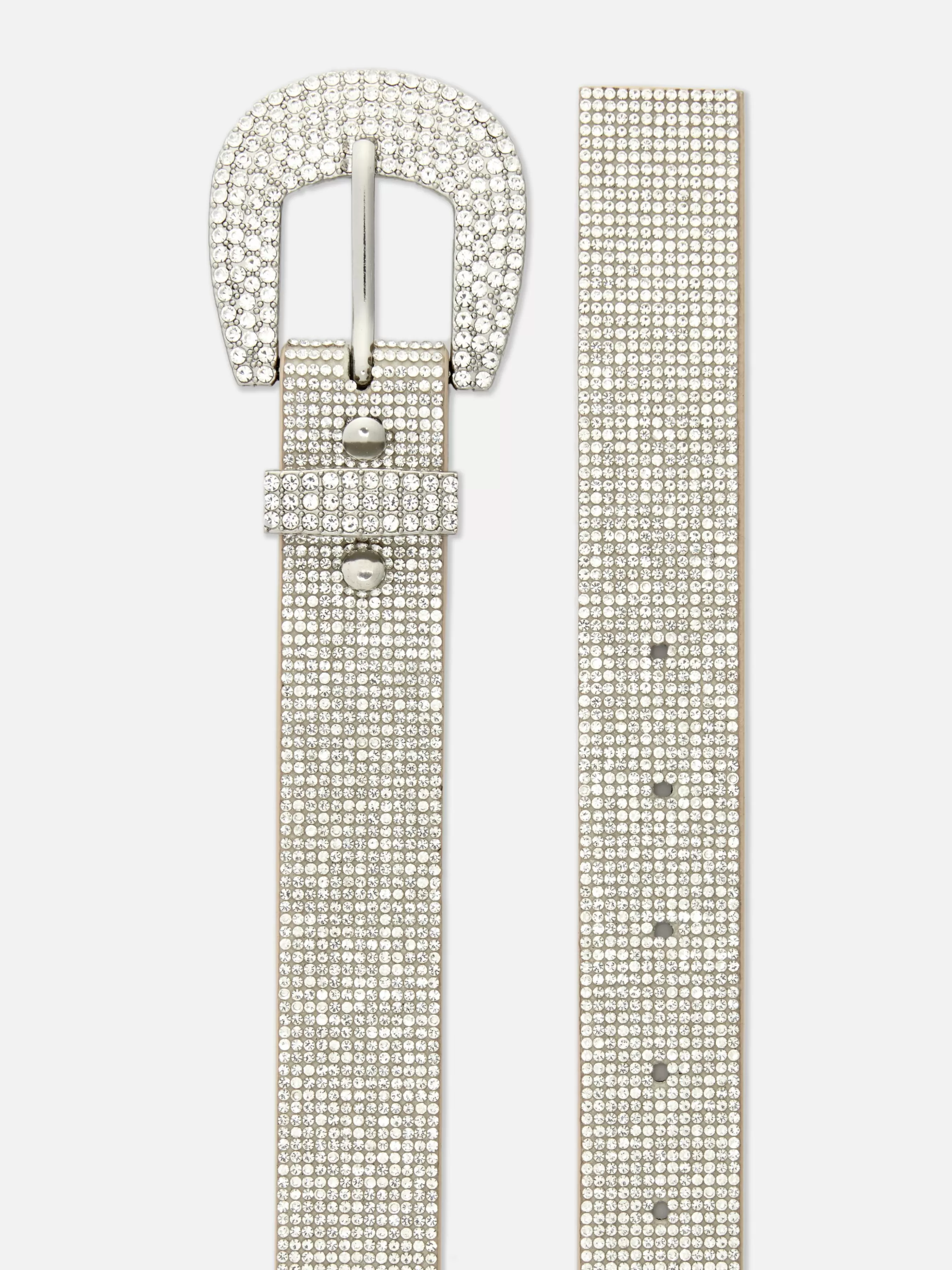 Discount Primark Ceinture à Boucle Et Strass Argent