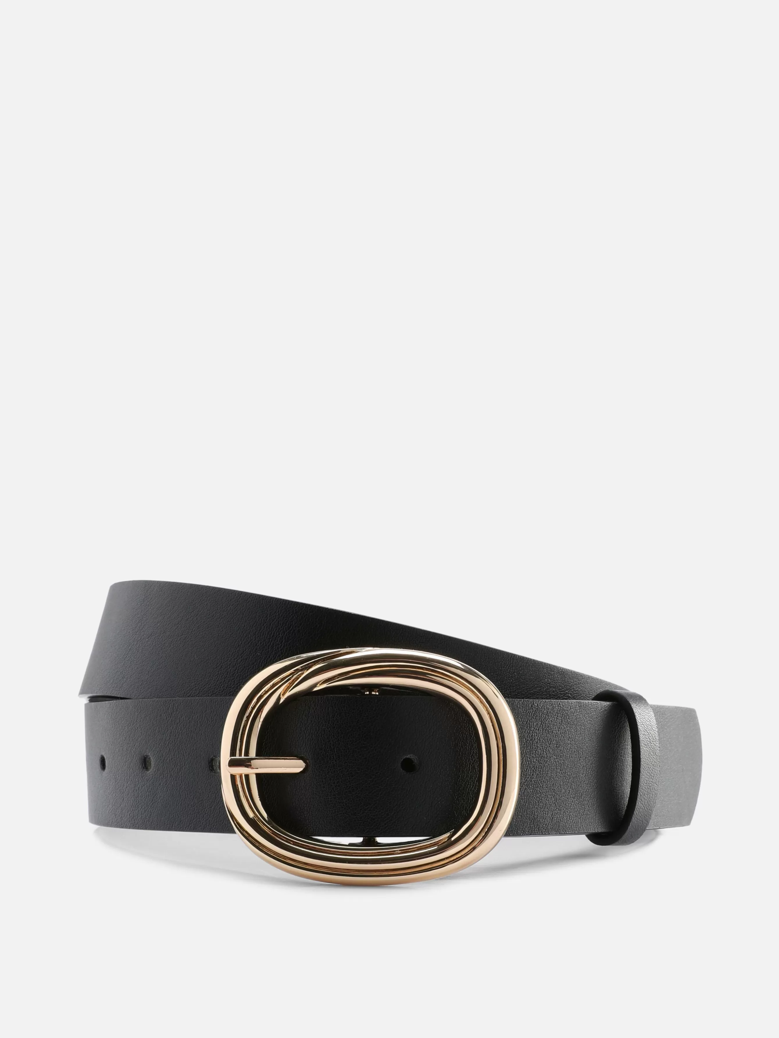 Best Primark Ceinture à Boucle Ronde Texturée Noir