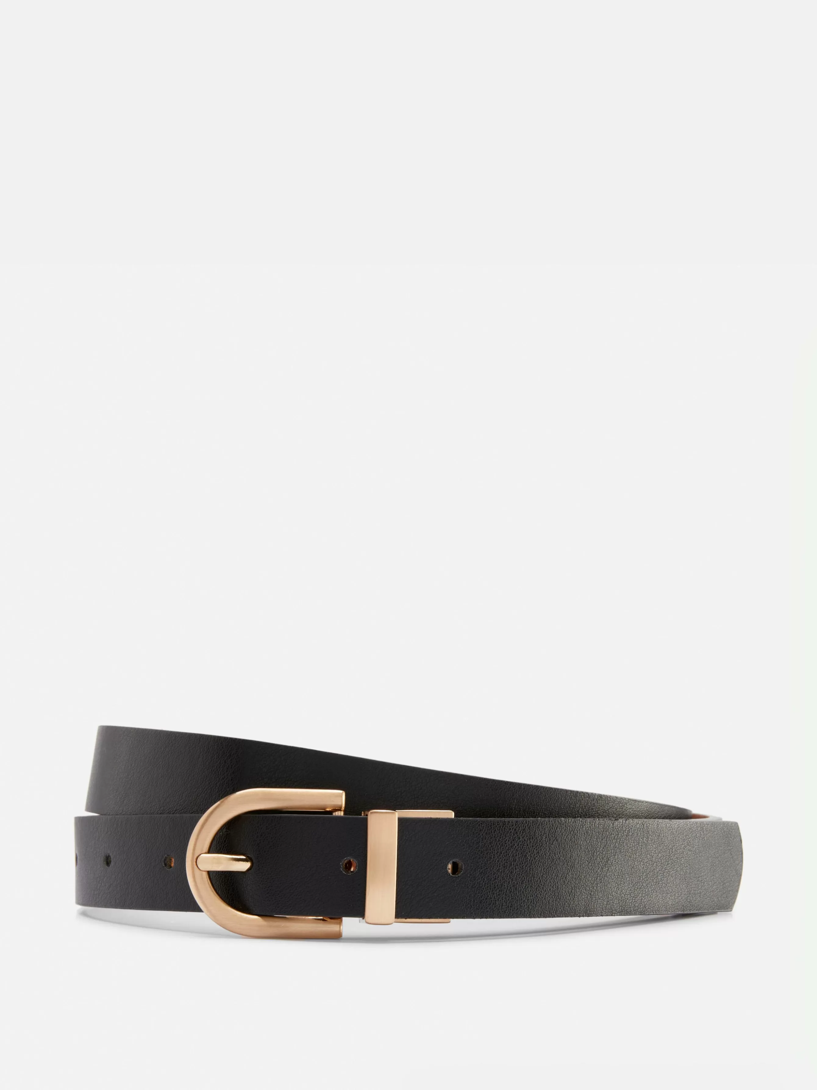 Best Sale Primark Ceinture Réversible En Simili Cuir Noir