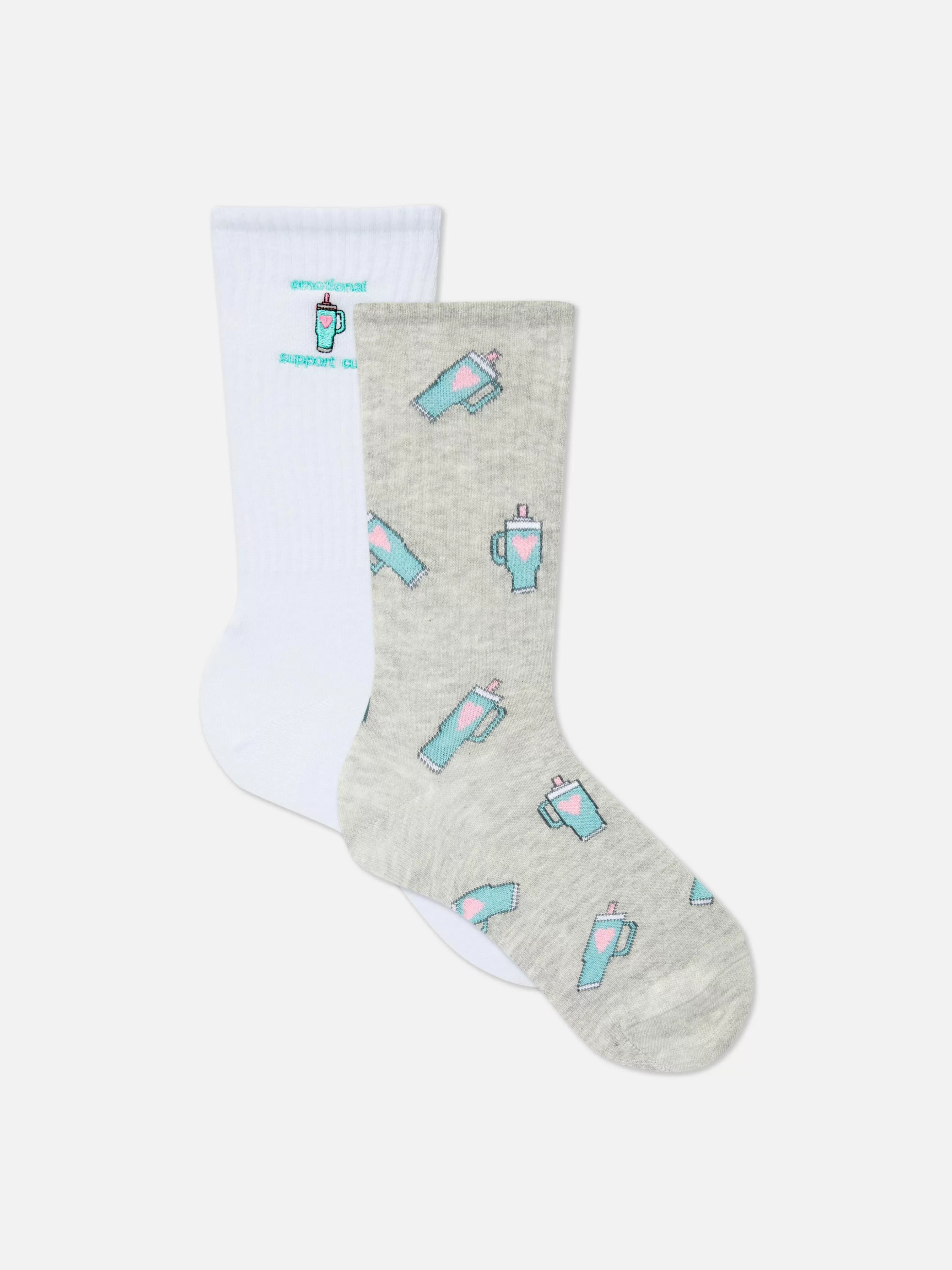 Flash Sale Primark Chaussettes à Graphique Tasse Isotherme Blanc