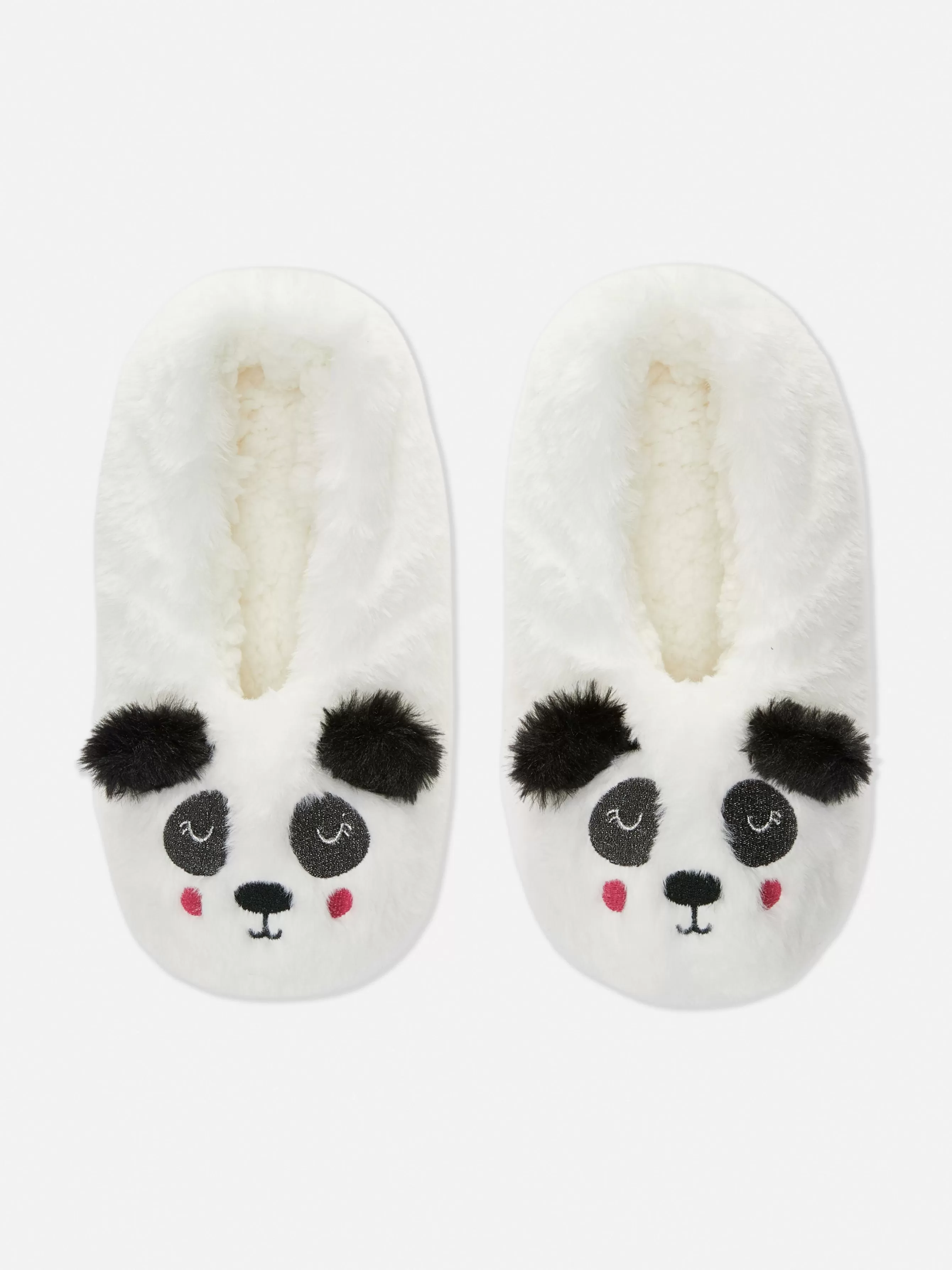 Cheap Primark Chaussons Duveteux à Motif Panda Blanc