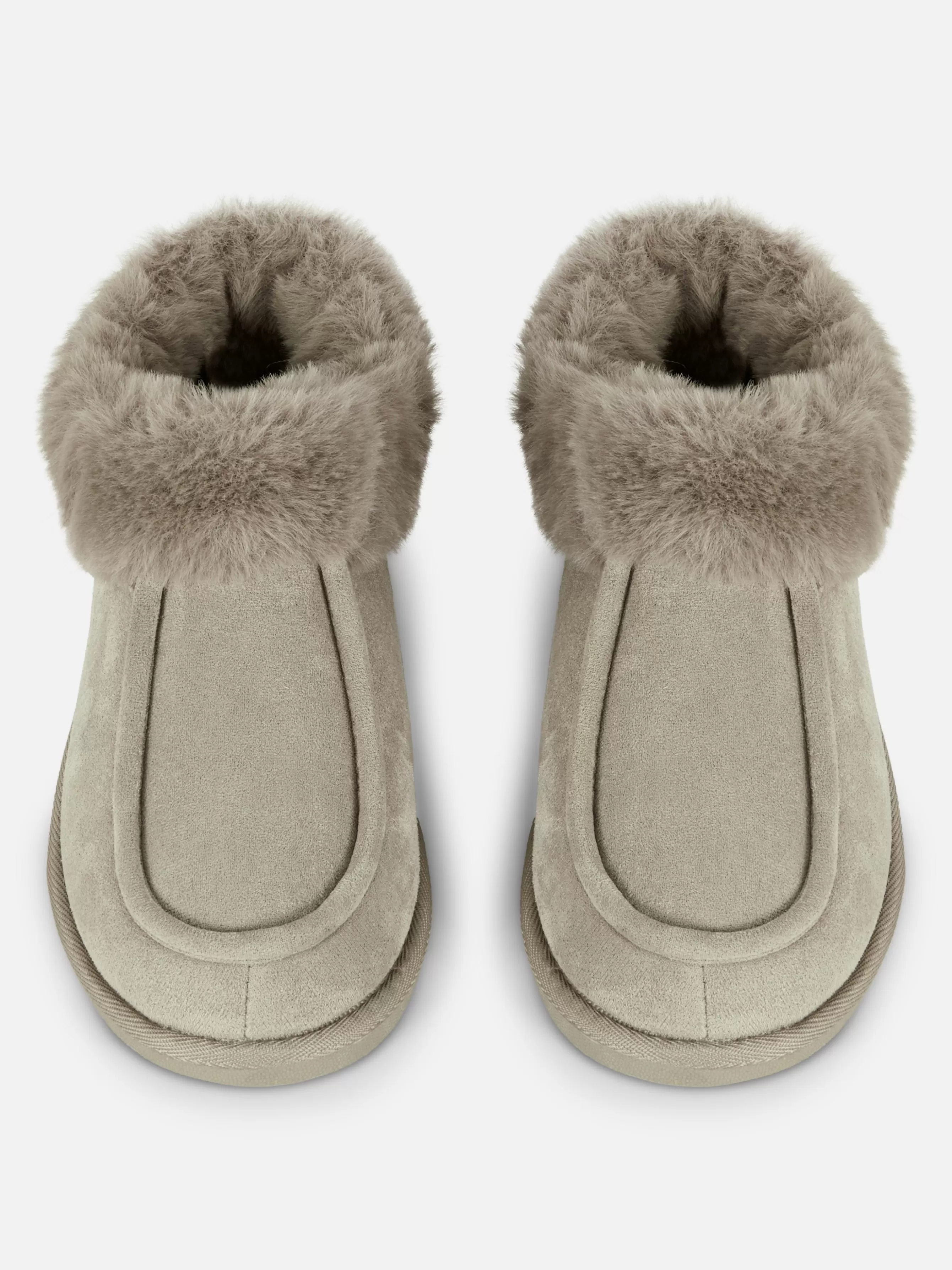 Cheap Primark Chaussons Mocassins Doublés En Fausse Fourrure Gris