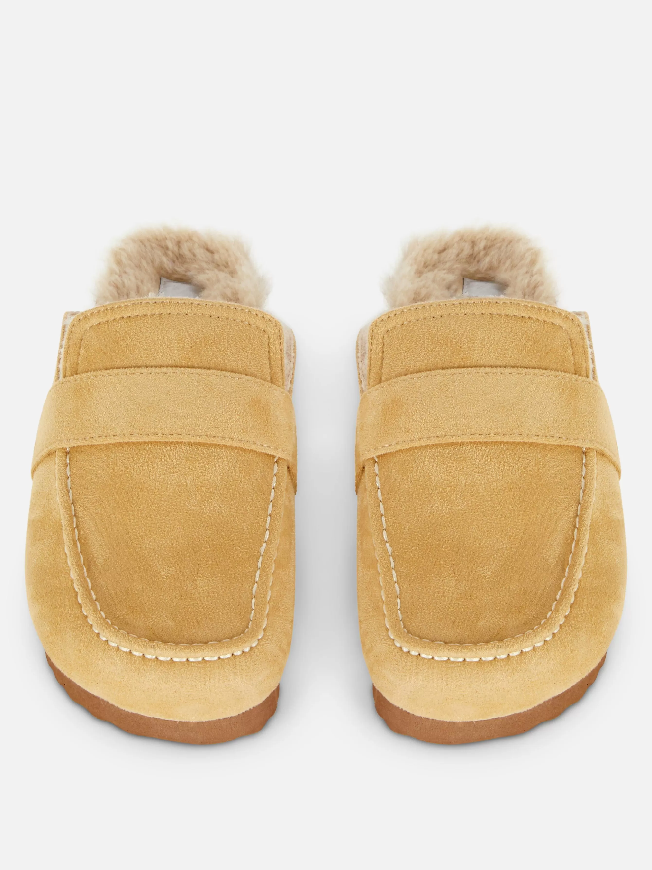 Cheap Primark Chaussons Style Mocassins Doublés De Fausse Fourrure Beige