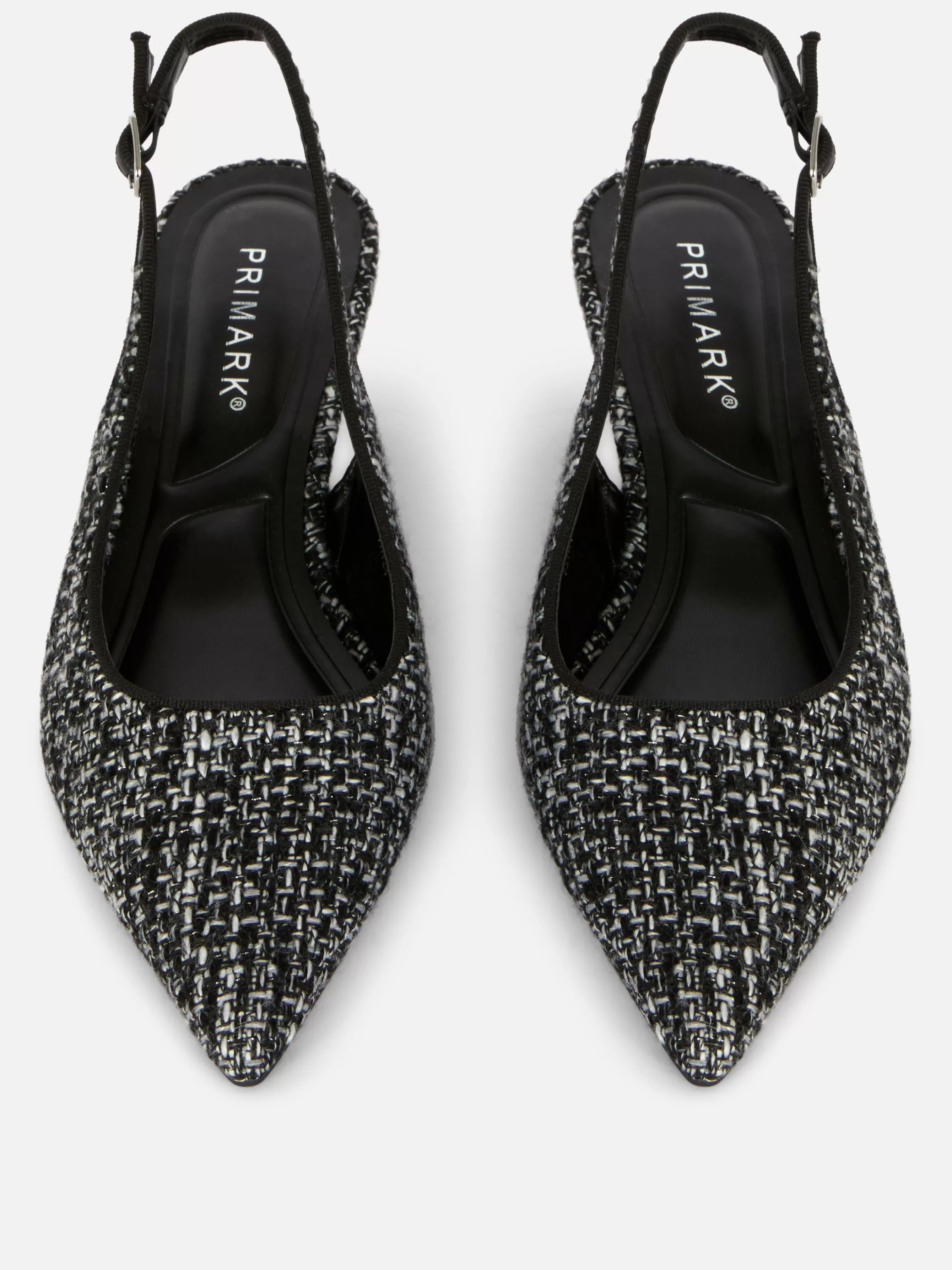 Cheap Primark Chaussures à Talon Bas Ouvert Avec Effet Bouclé Noir