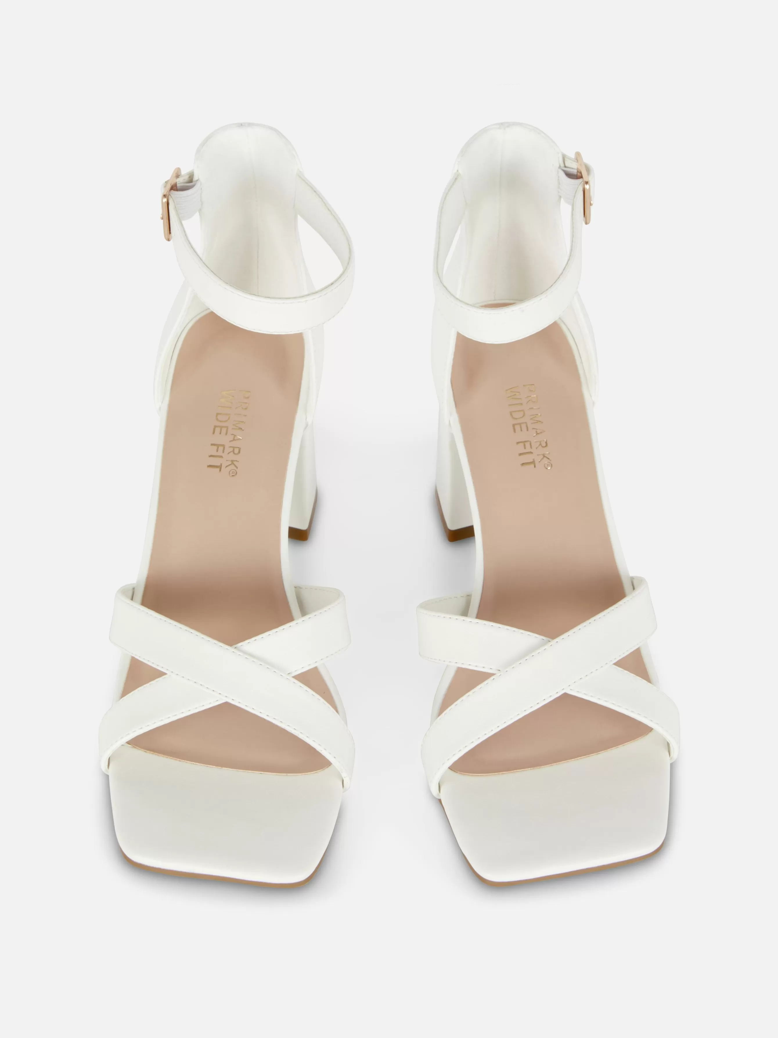 Best Primark Chaussures à Talons Larges Avec Brides Croisées Blanc