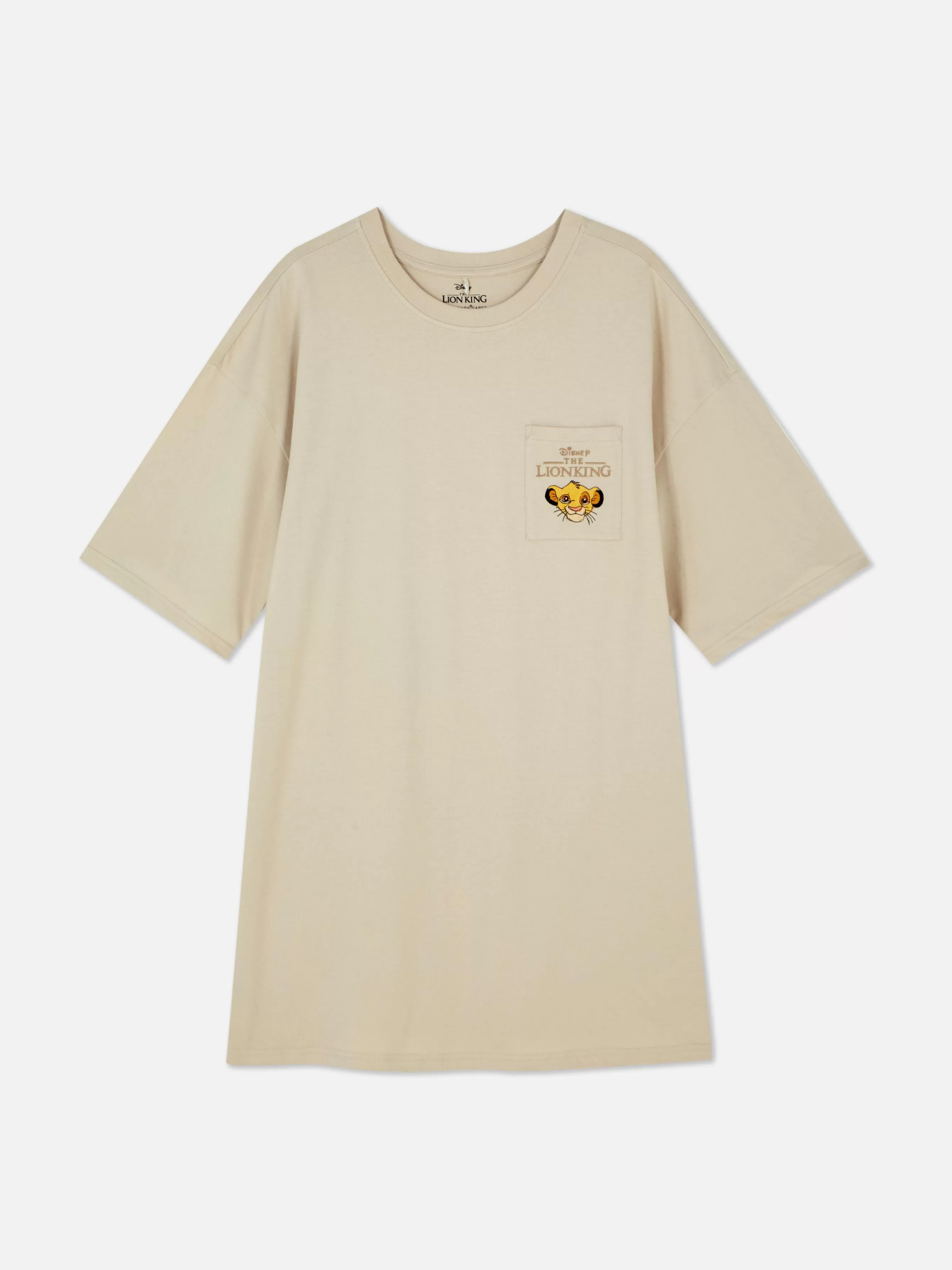 Store Primark Chemise De Nuit à Poche Disney Le Roi Lion Taupe