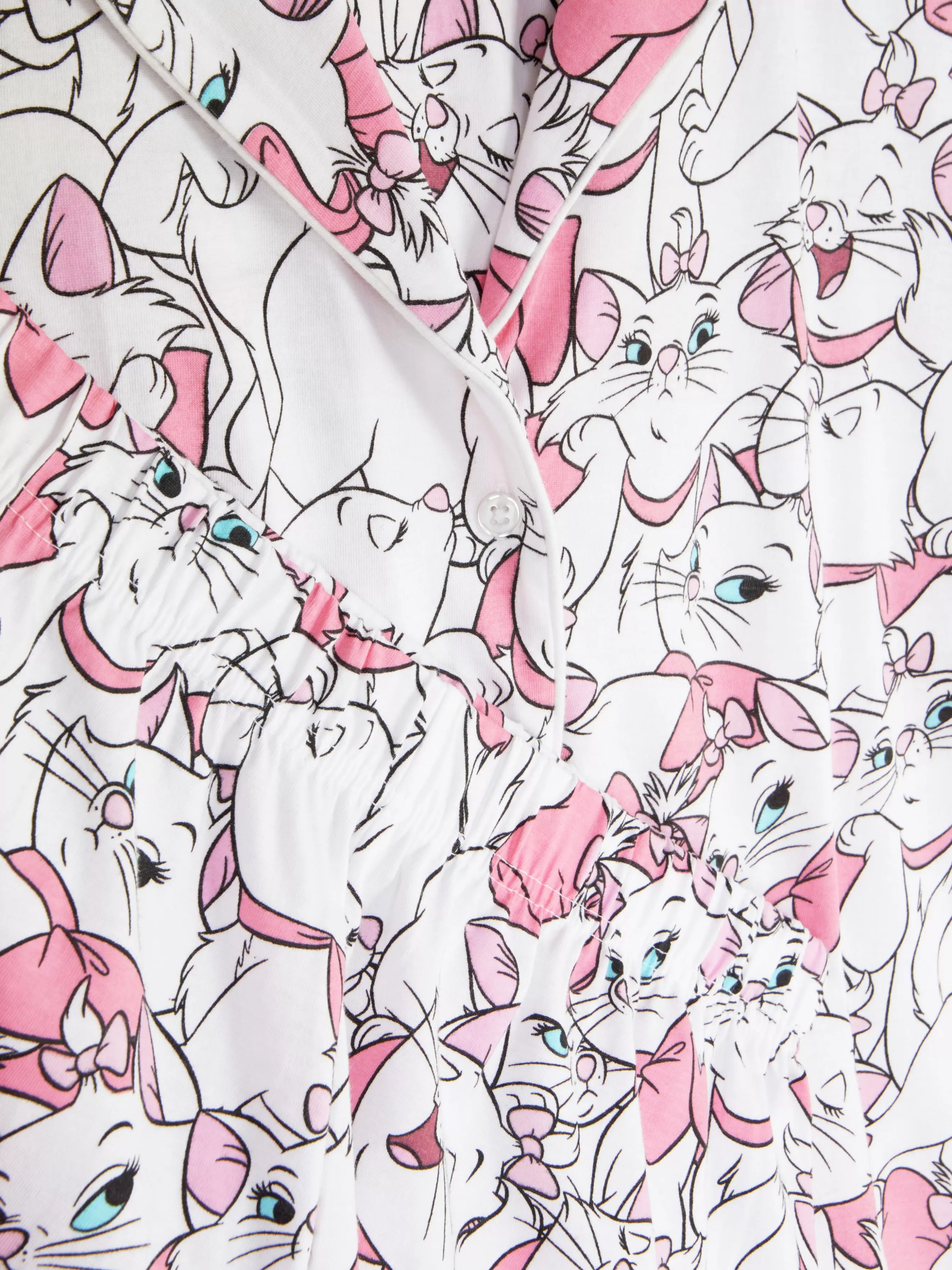 Clearance Primark Chemise De Pyjama à Manches Courtes Disney Les Aristochats Marie Blanc