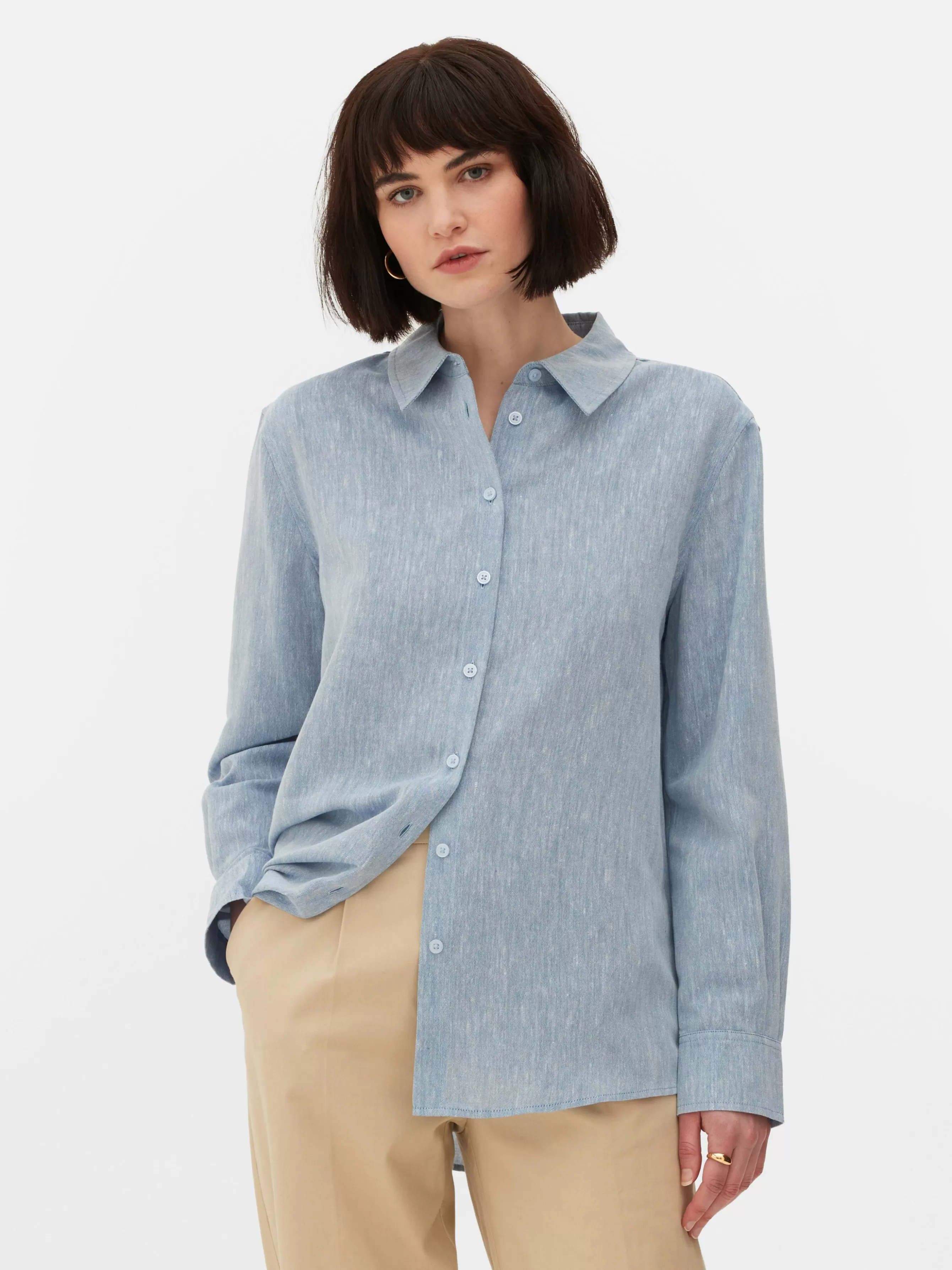 Best Primark Chemise En Chambray à Manches Longues Bleu